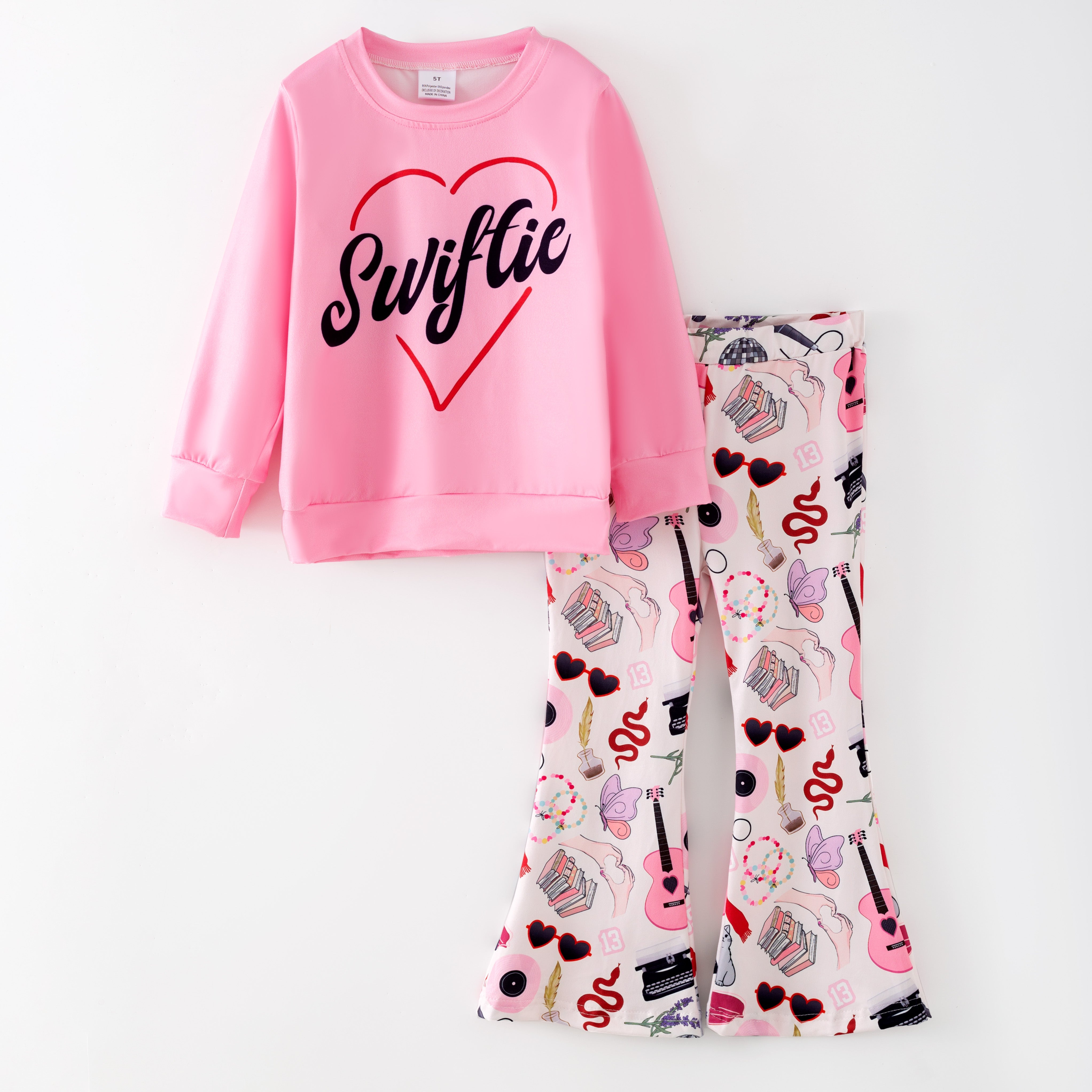 （Pre Order,MOQ10）Girls TS Print Outfit Set