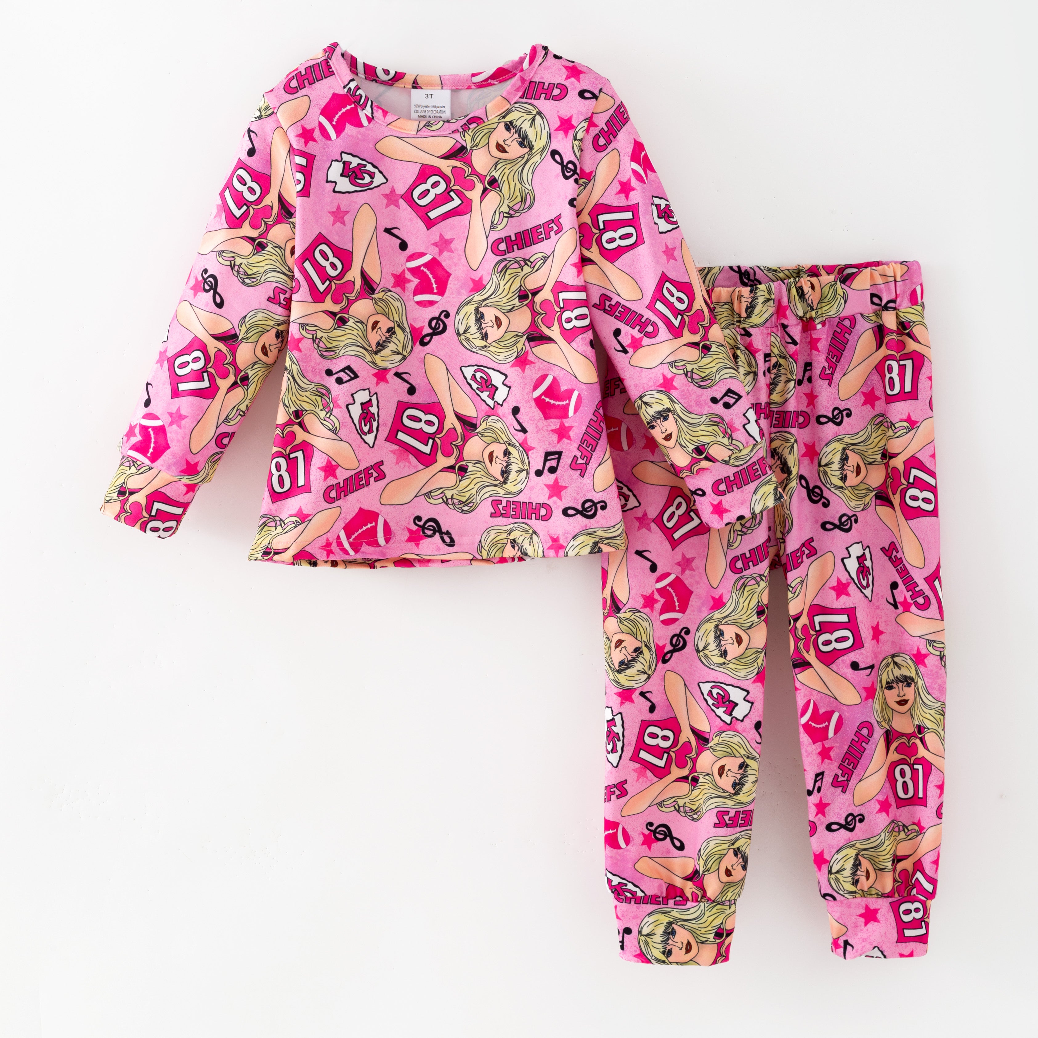 （Pre Order,Prepack Zone）Girls Football&TS Print Set,Pants（Mix Size）