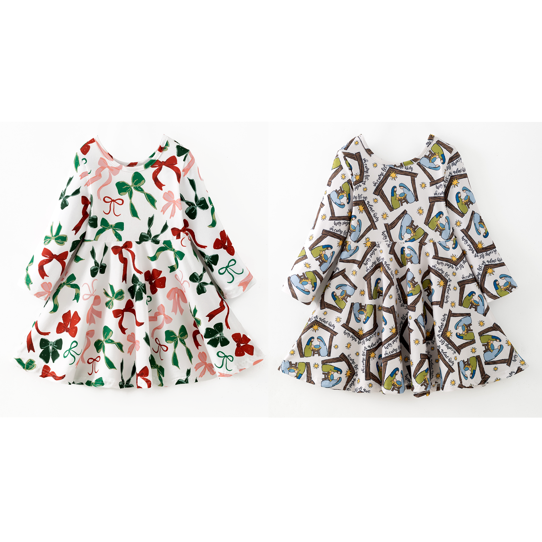 （Pre Order,Prepack Zone）Girls Christmas Print Dress（Mix Size）