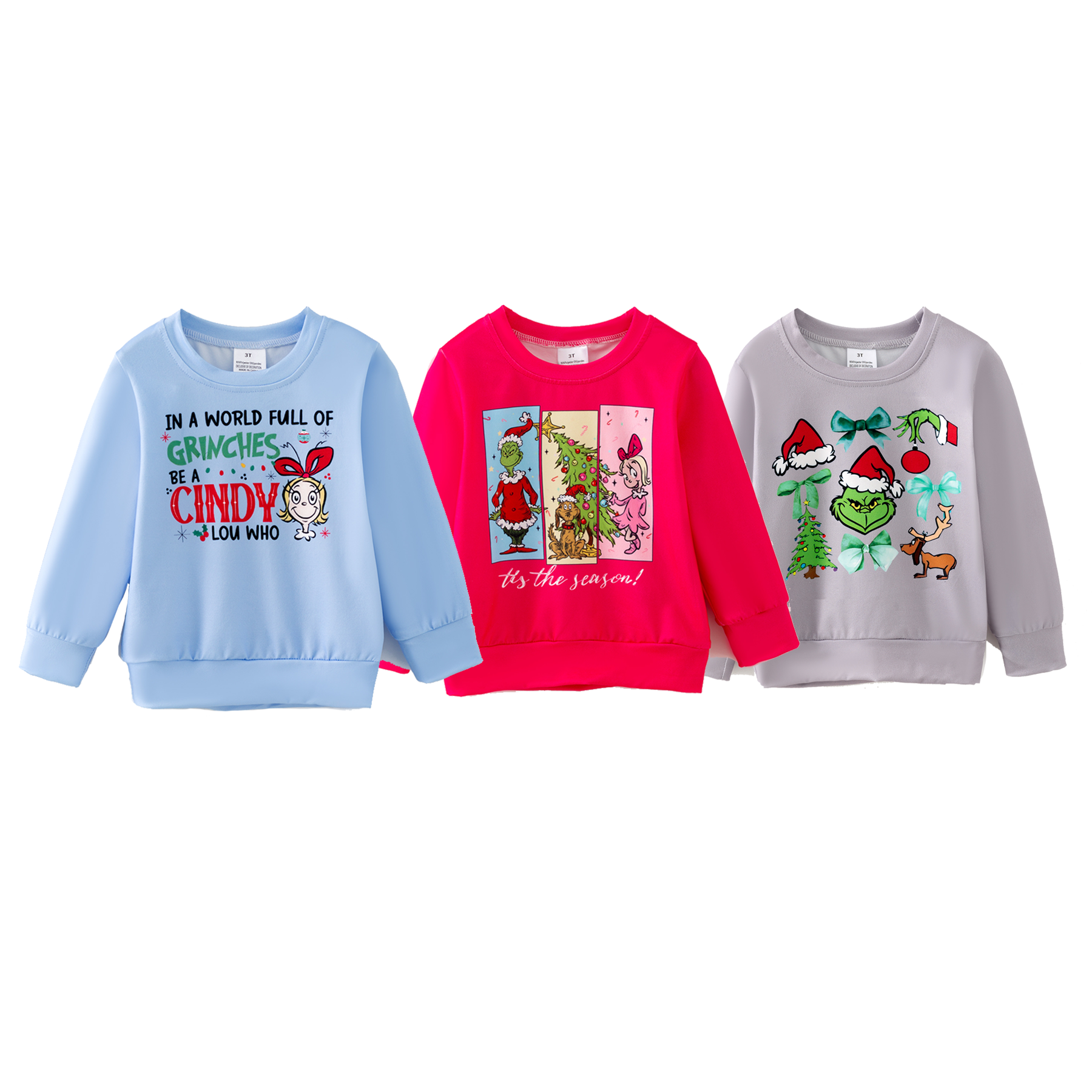 （Pre Order,Prepack Zone）Girls Christmas Print Sweatshirt（Mix Size）