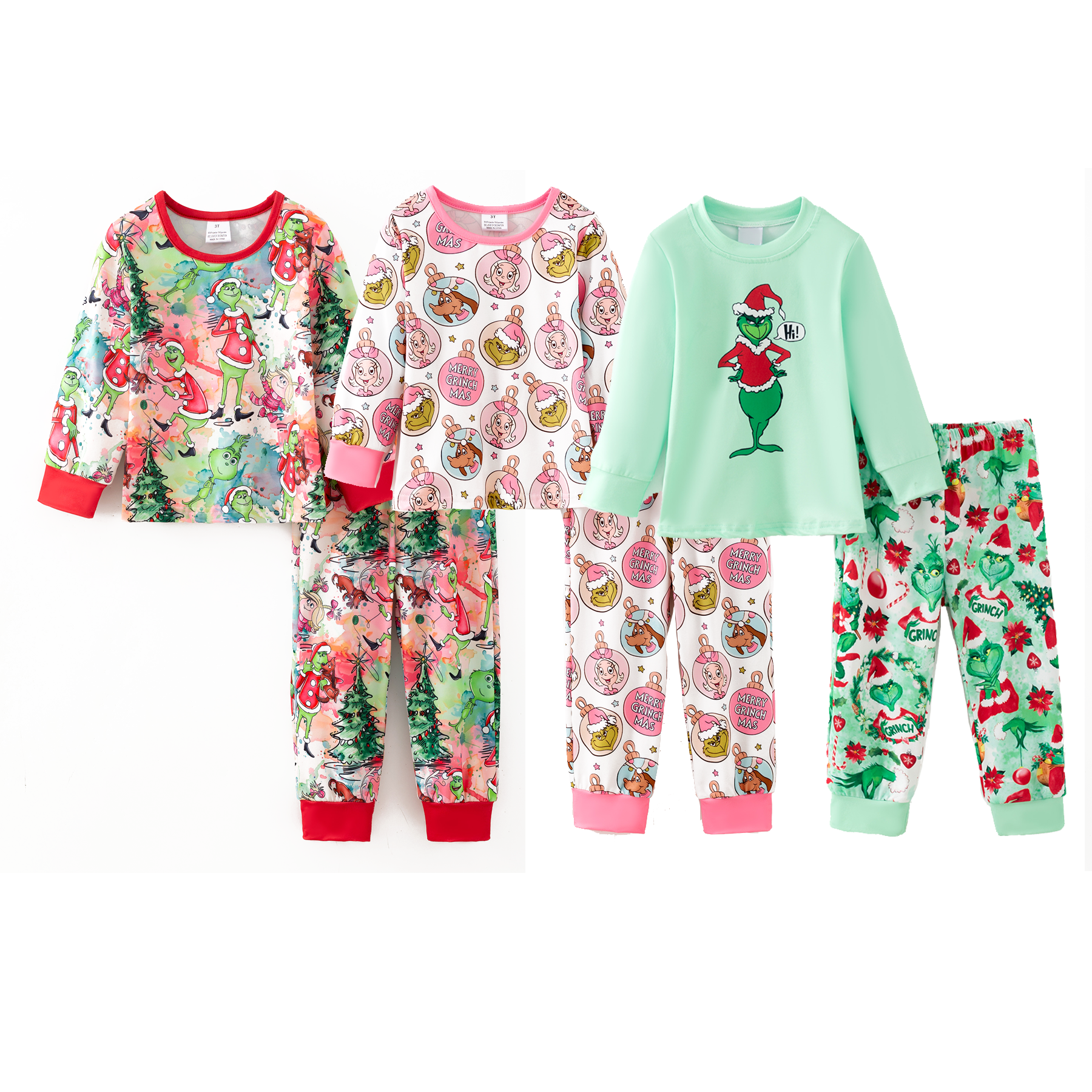 （Pre Order,Prepack Zone）Siblings Christmas Print Pajamas（Mix Size）