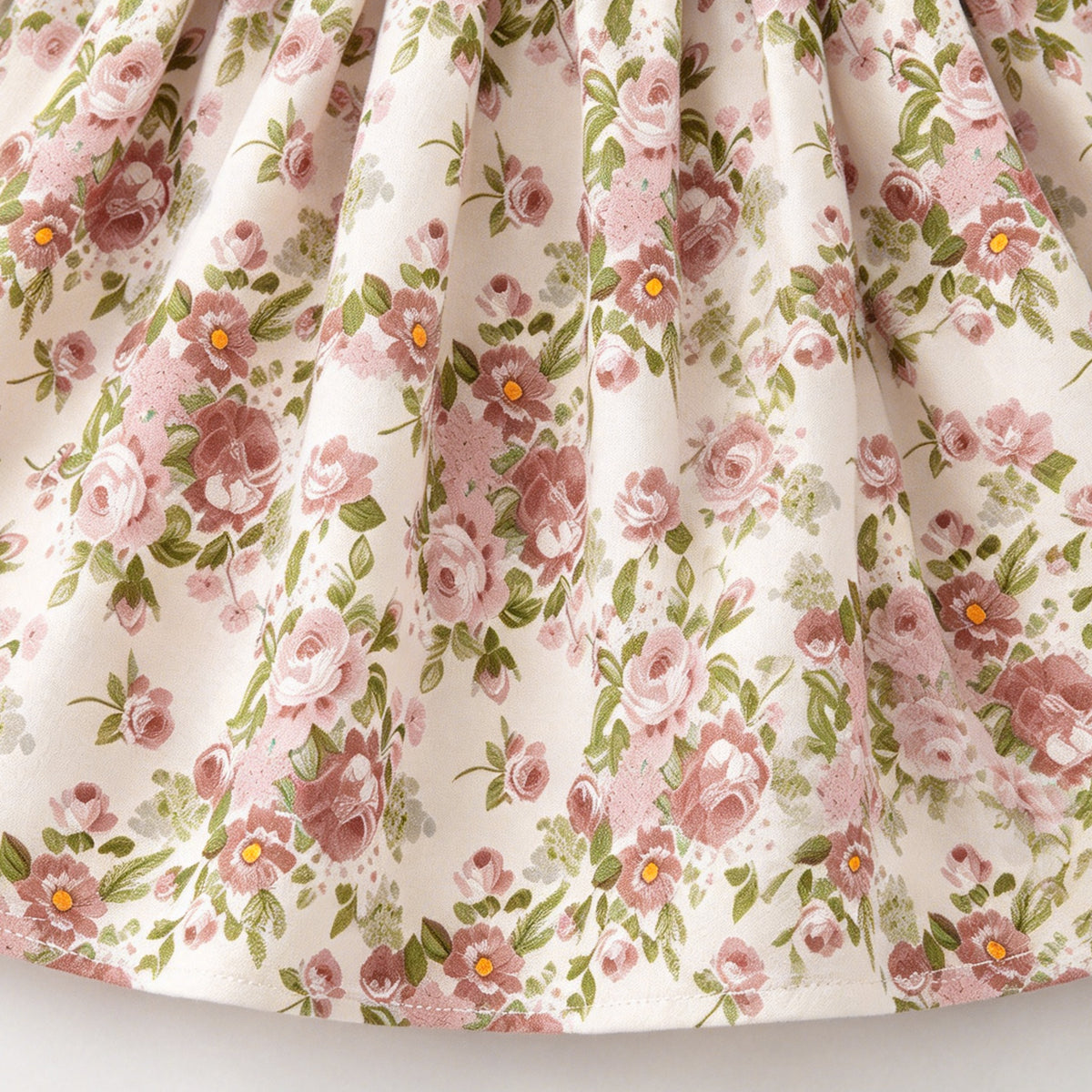 （In Stock）Girls Fall Floral Print Dress with Velvet Shawl