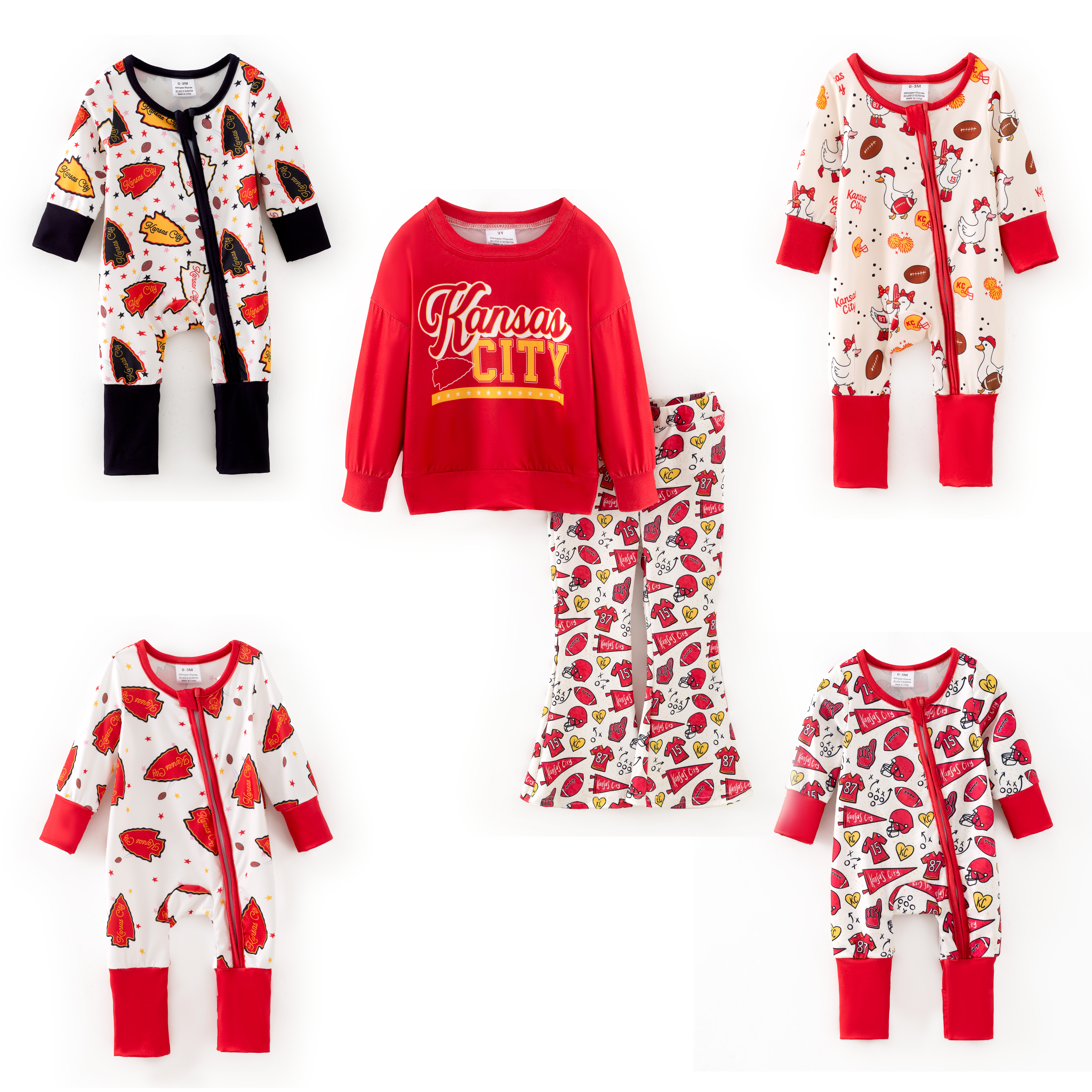 （Pre Order,Prepack Zone）Family Football Print Set&Romper（Mix Size）