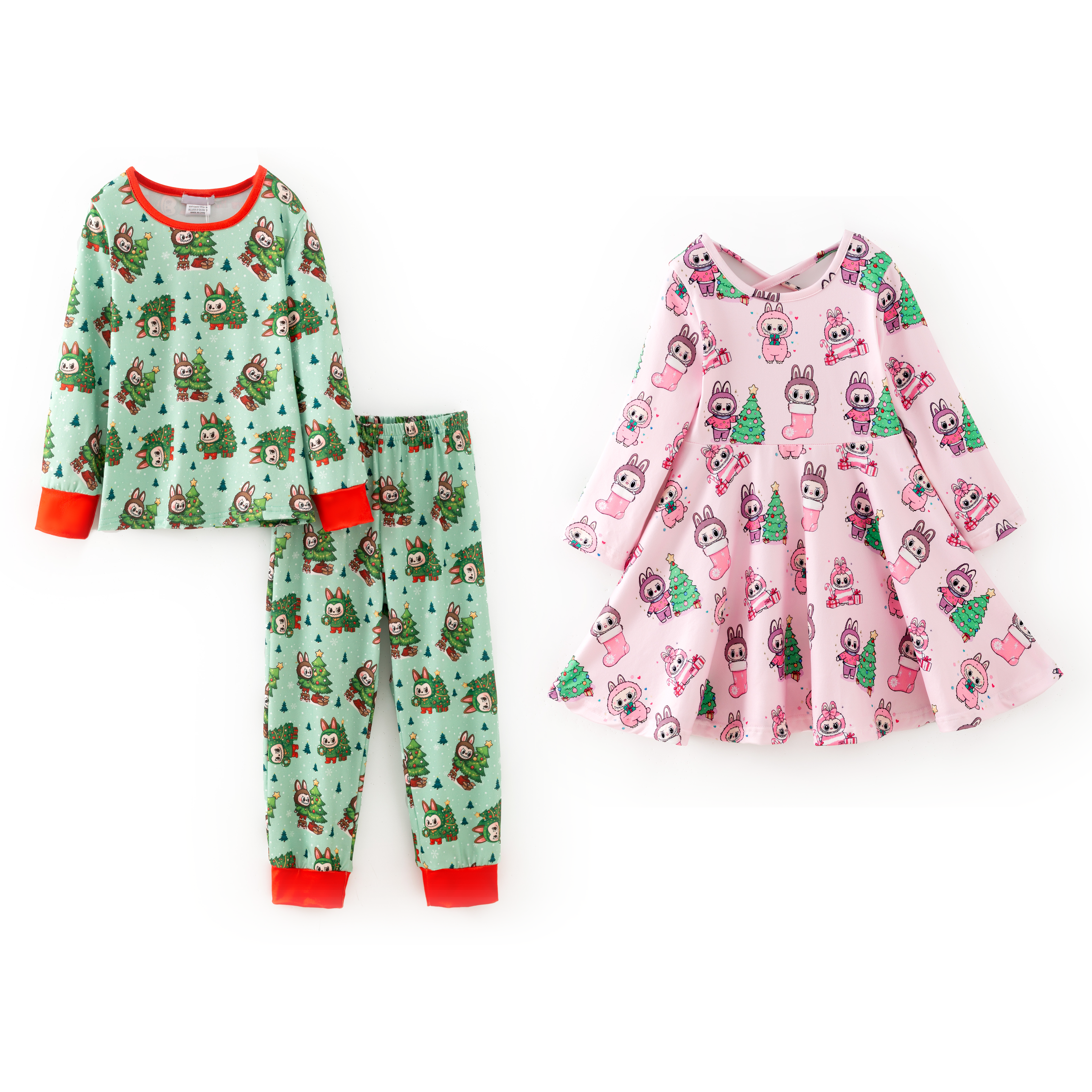 （Pre Order,Prepack Zone）Girls Christmas LBB Print Pajamas&Dress（Mix Size）