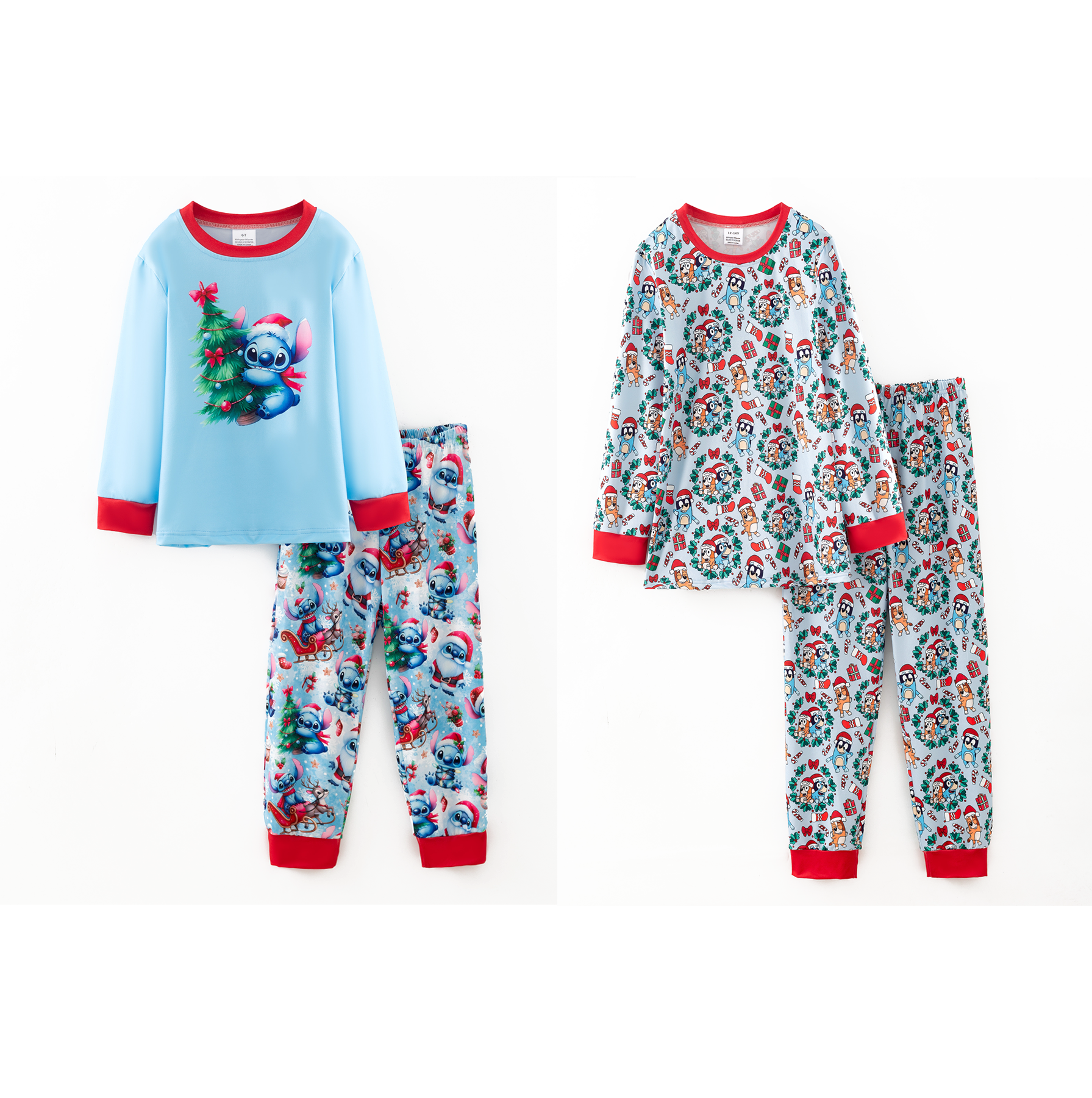 （Pre Order,Prepack Zone）Girls Christmas Cartoon Print Pajamas（Mix Size）