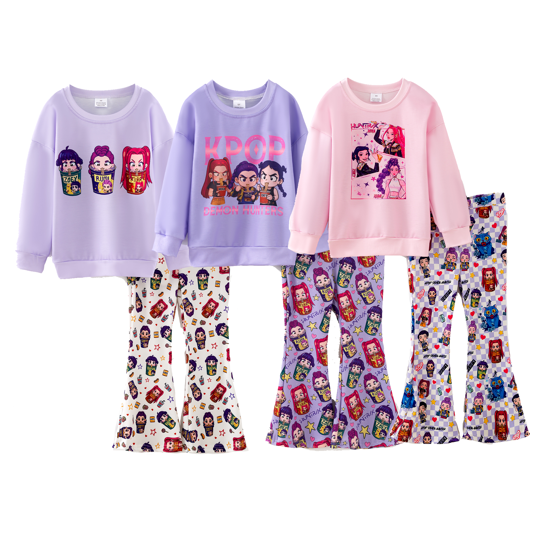 （Pre Order,Prepack Zone）Girls Movie Character Print Pajamas（Mix Size）