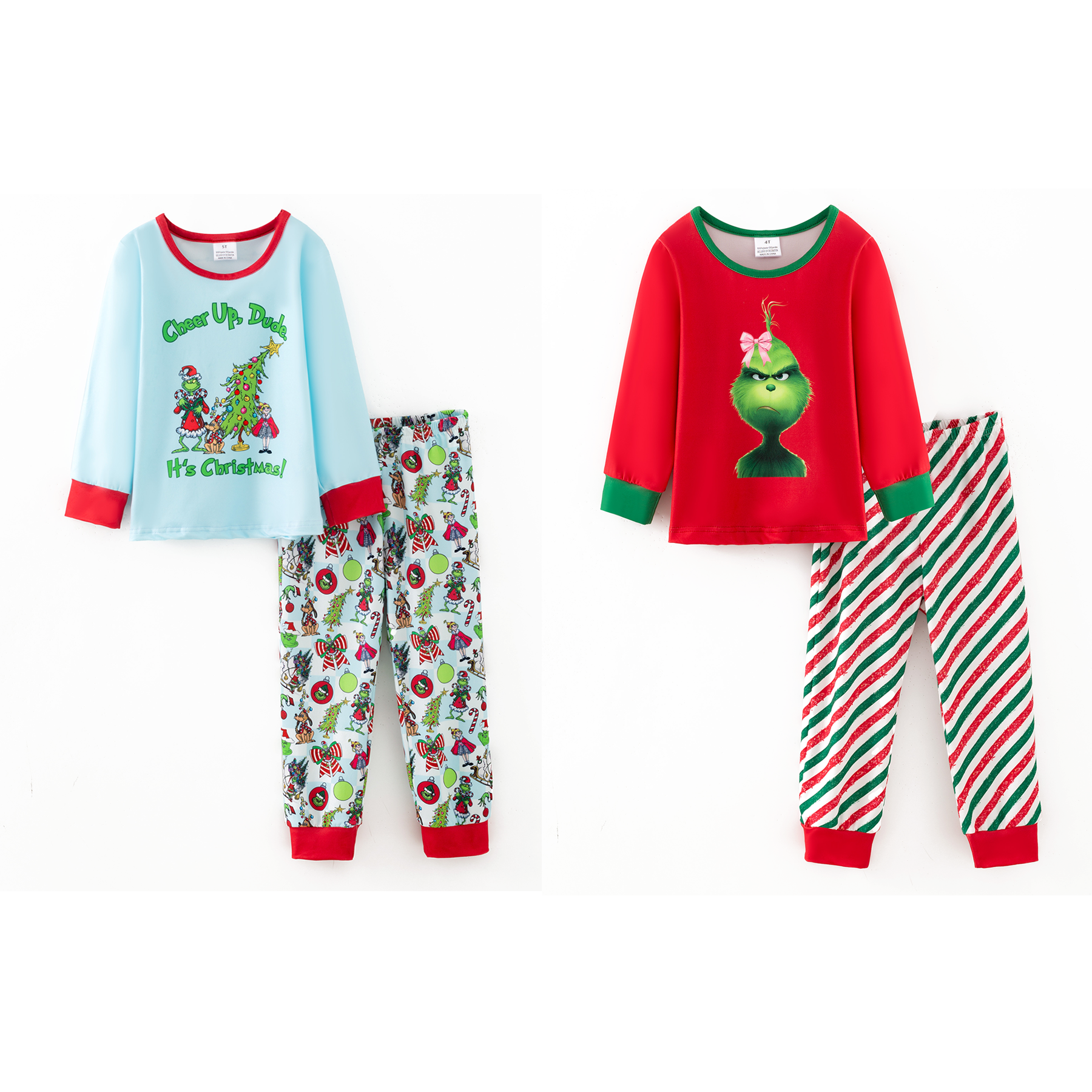 （Pre Order,Prepack Zone）Girls Christmas Cartoon Print Pajamas（Mix Size）