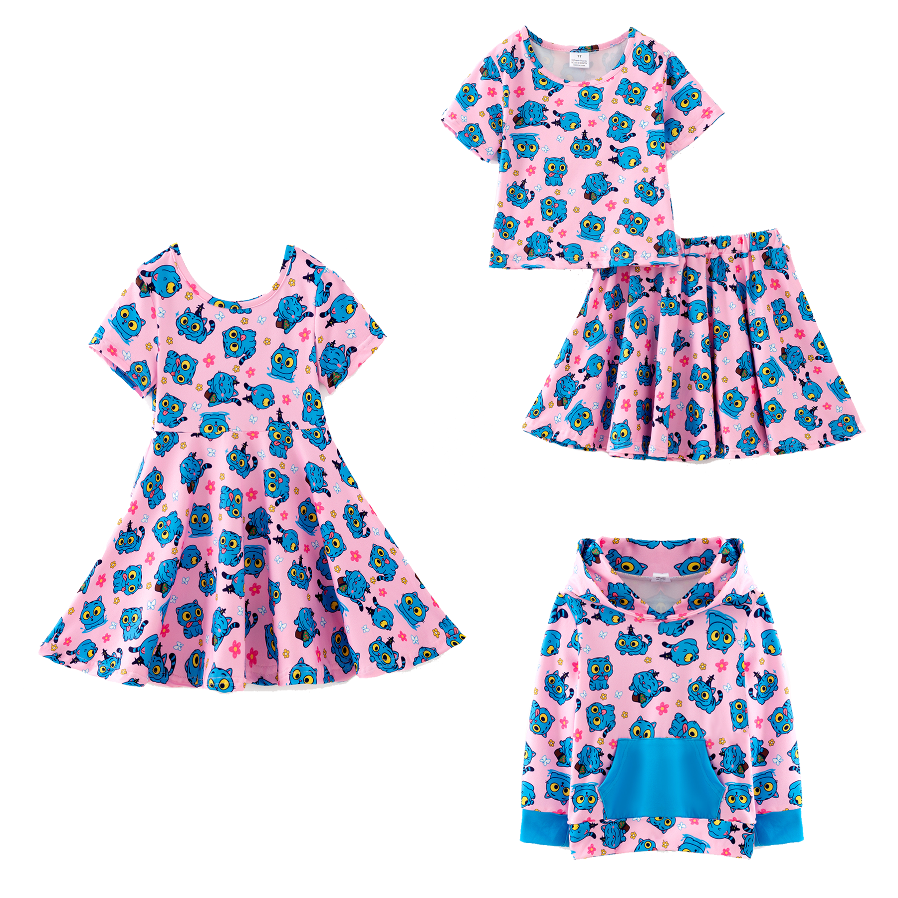（Pre Order,Prepack Zone）Girls Movie Character Print Dress,Set&Top（Mix Size）