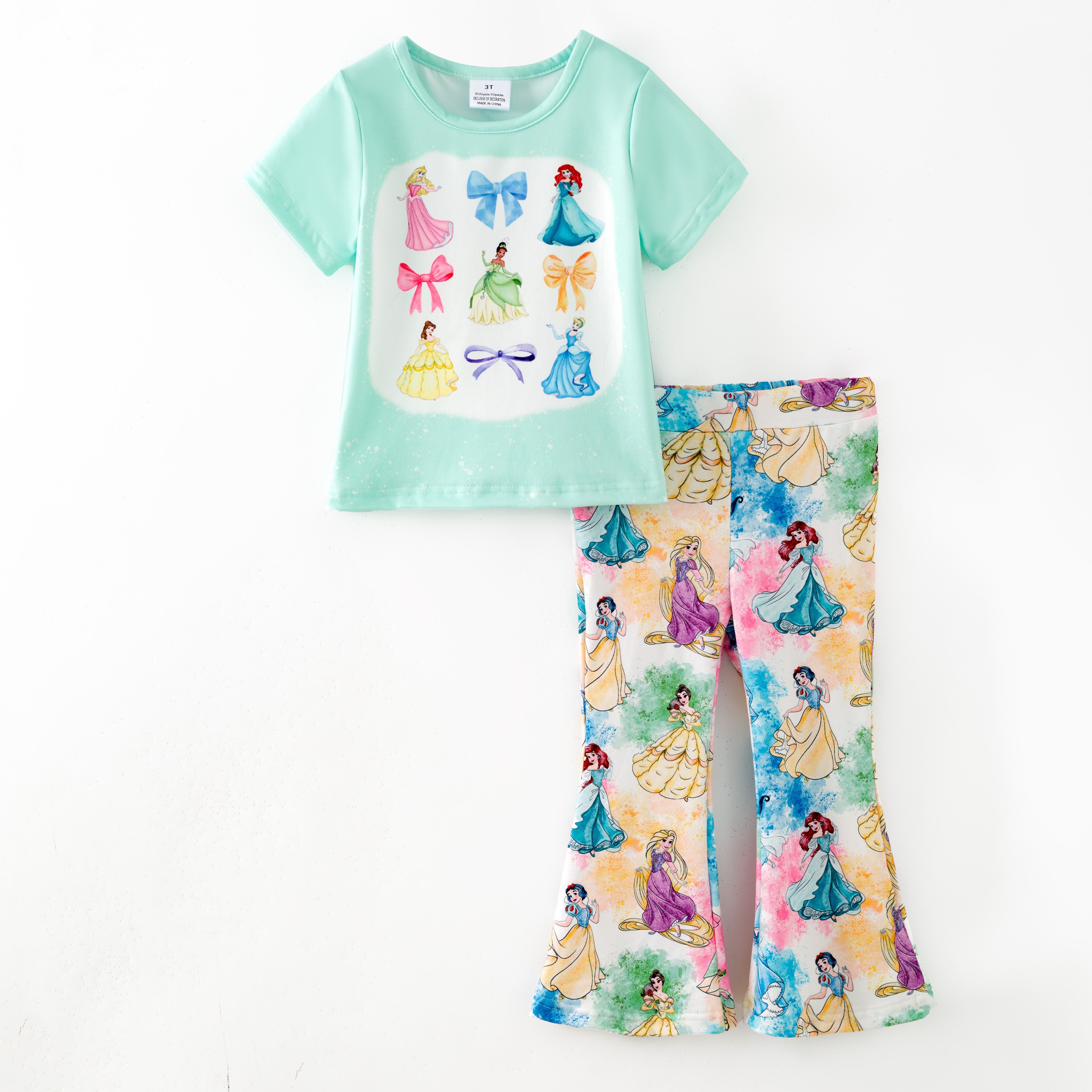 （Pre Order,Prepack Zone）Girls Princess Print Outfit Set（Mix Size）