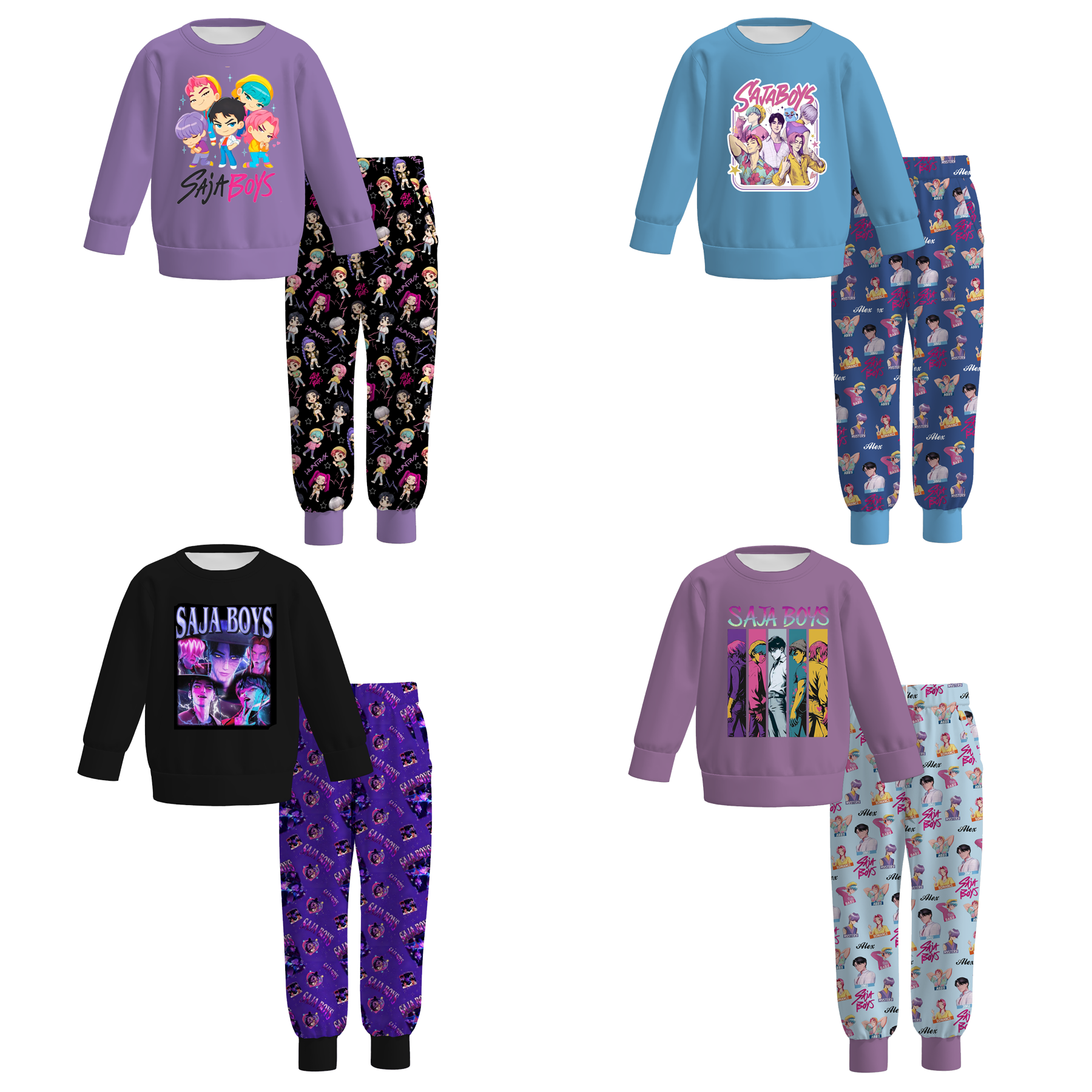 （Pre Order）Boys Spring&Summer Movie Character Print Sweatshirt Set