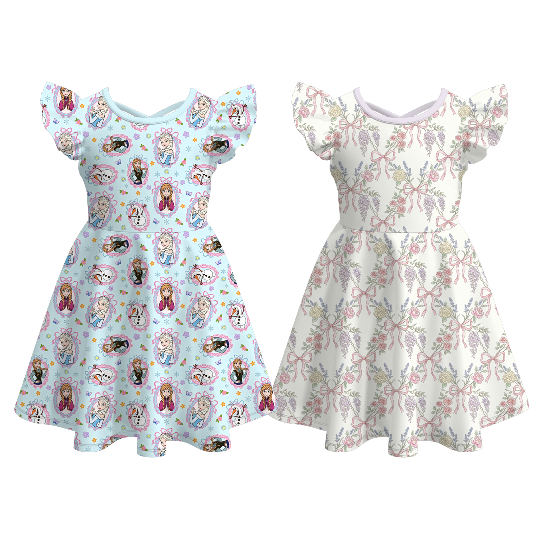 （Pre Order+Prepack Zone）Girls Spring&Summer Princess Print Dress（Mix Size）