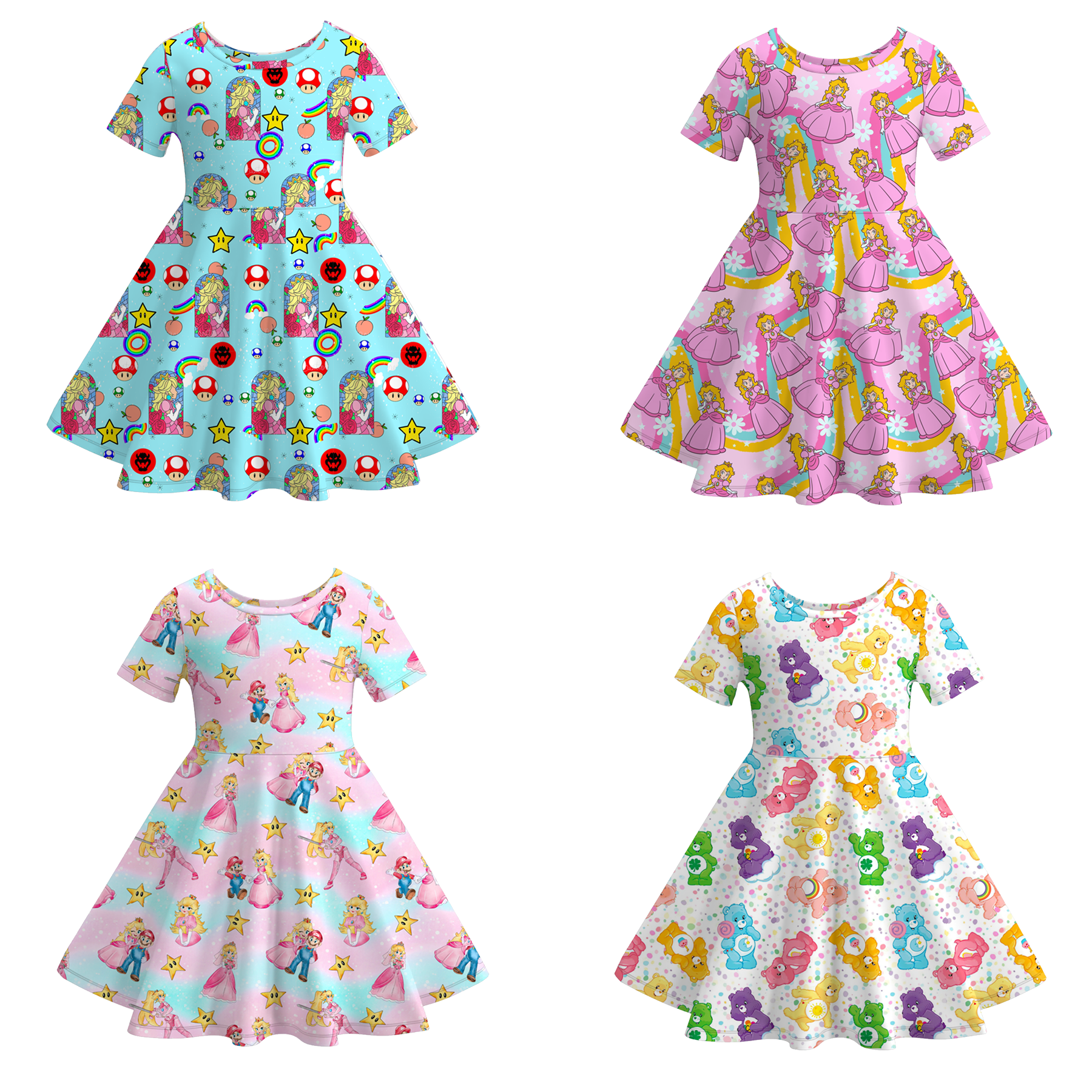 （Pre Order）Girls Spring＆Summer Cartoon Print Dress