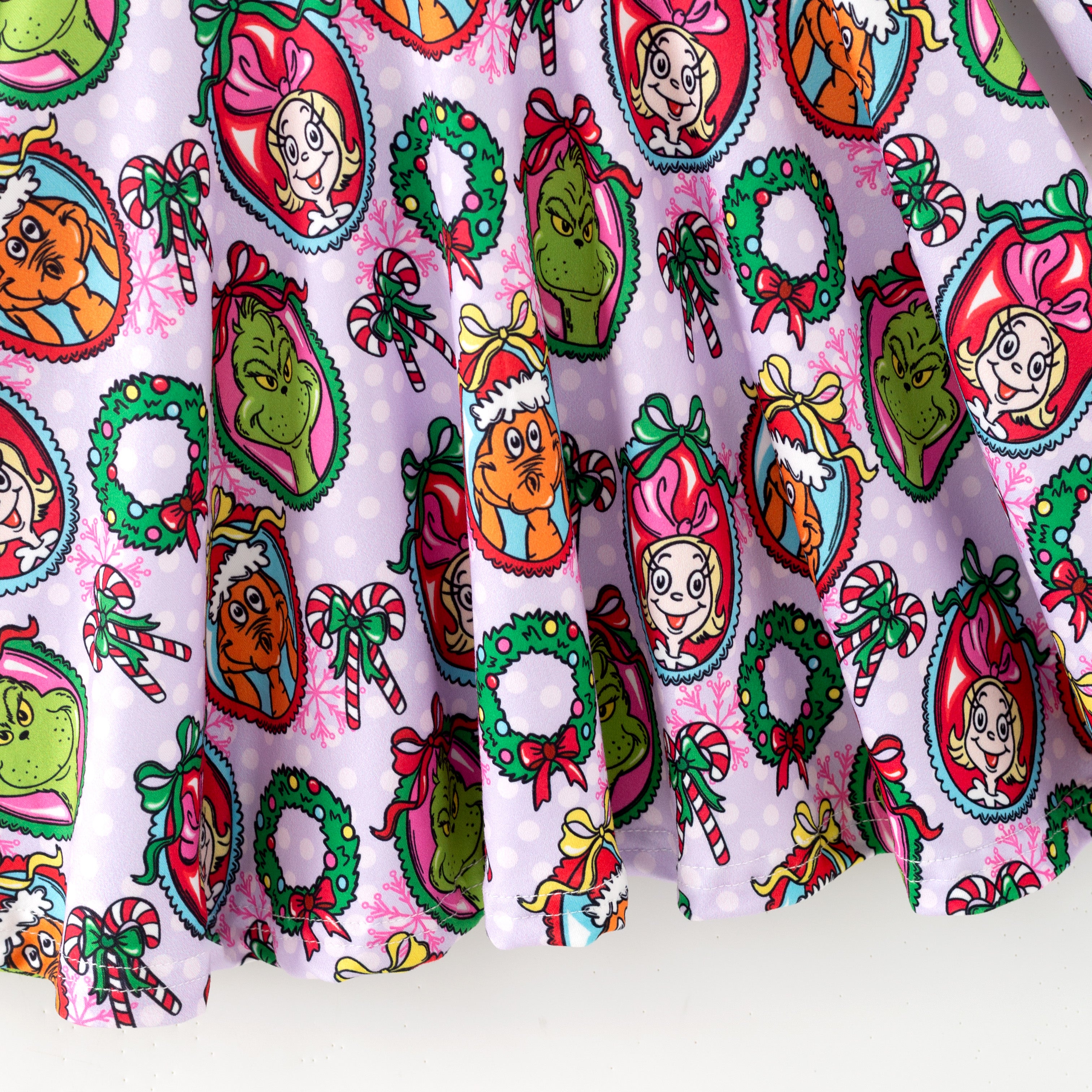 （Pre Order,Prepack Zone）Girls Christmas Cartoon Print Dress（Mix Size）