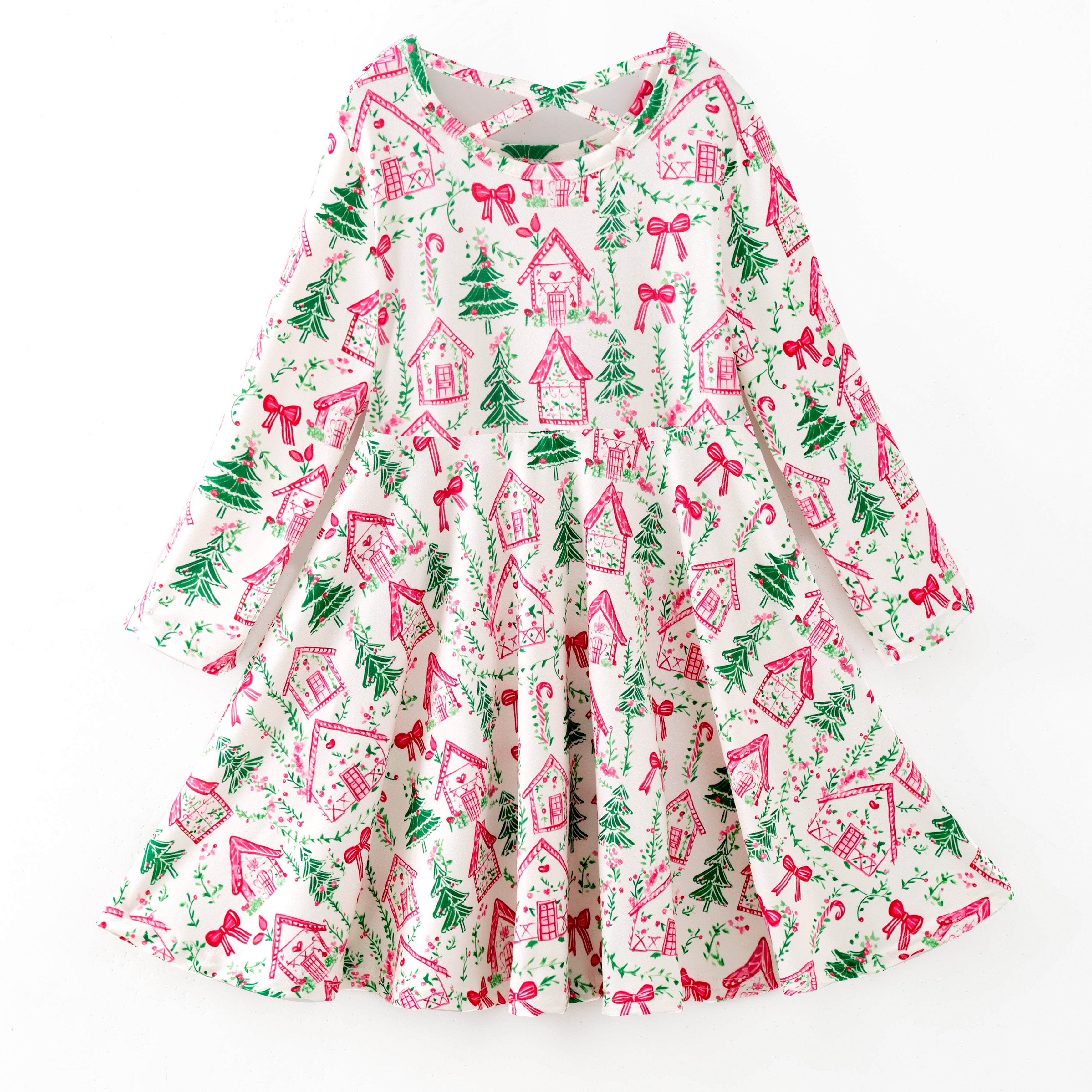 （Pre Order,Prepack Zone）Girls Christmas Print Dress（Mix Size）