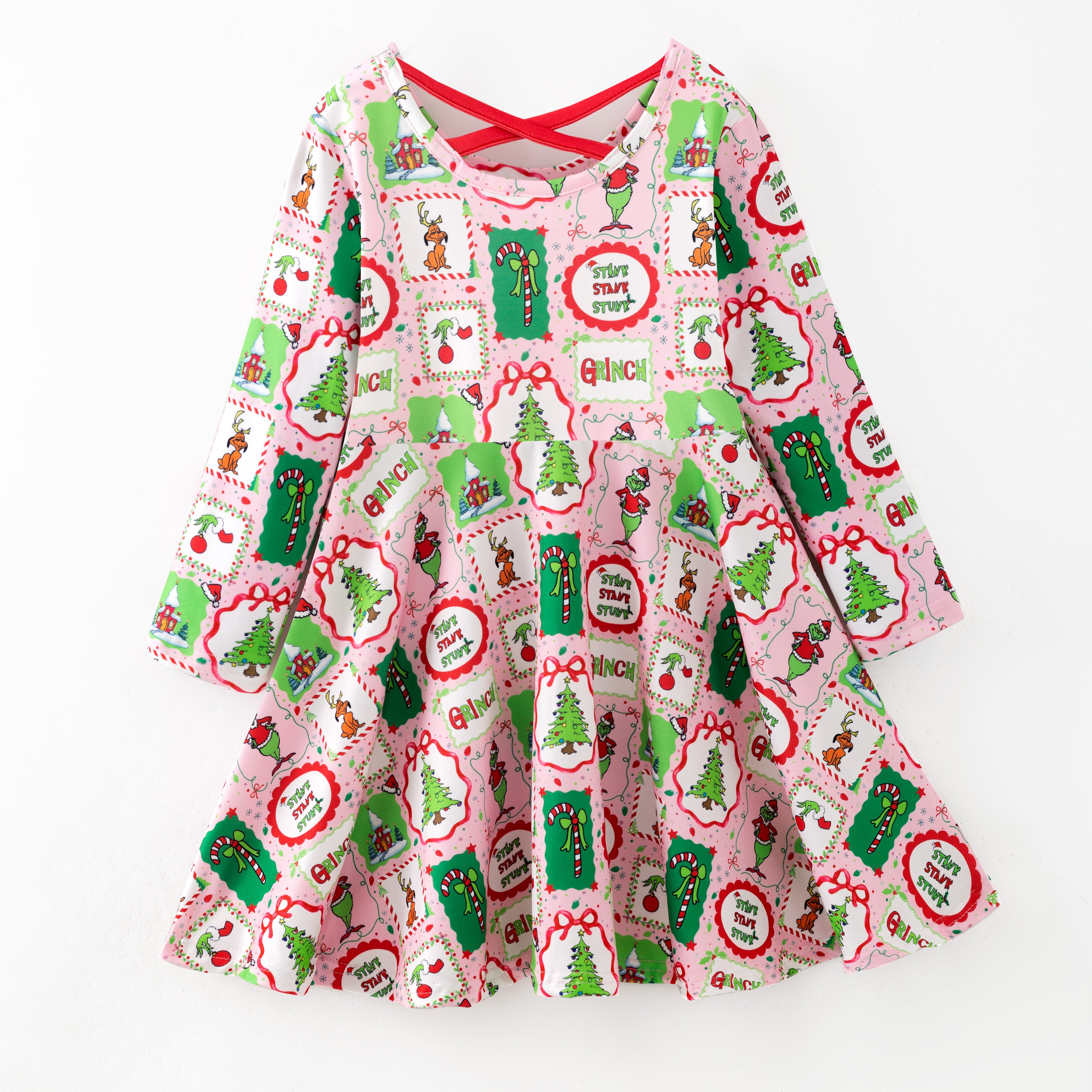 （Pre Order,Prepack Zone）Family Cartoon Print Dress&Set
