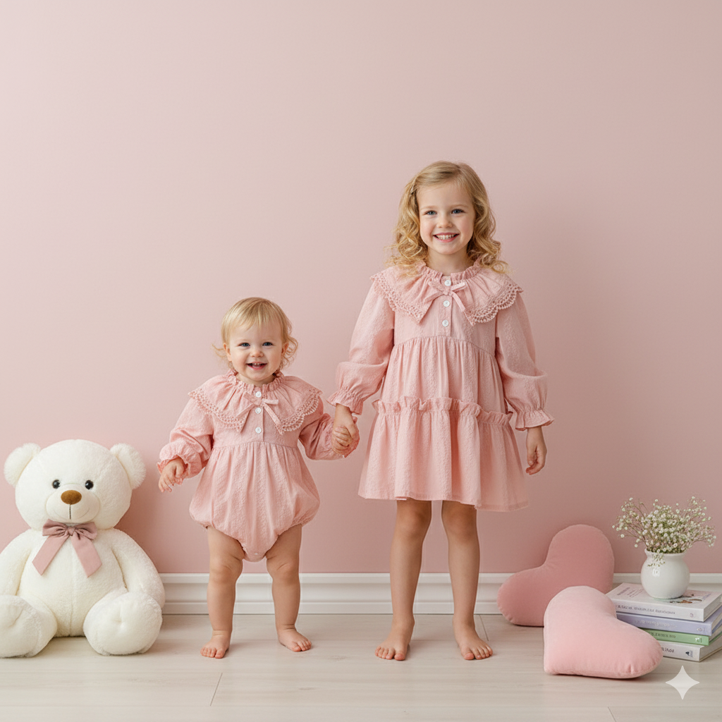 （In Production）Sisters Spring&Summer Cotton Doll Collar Dress&Romper