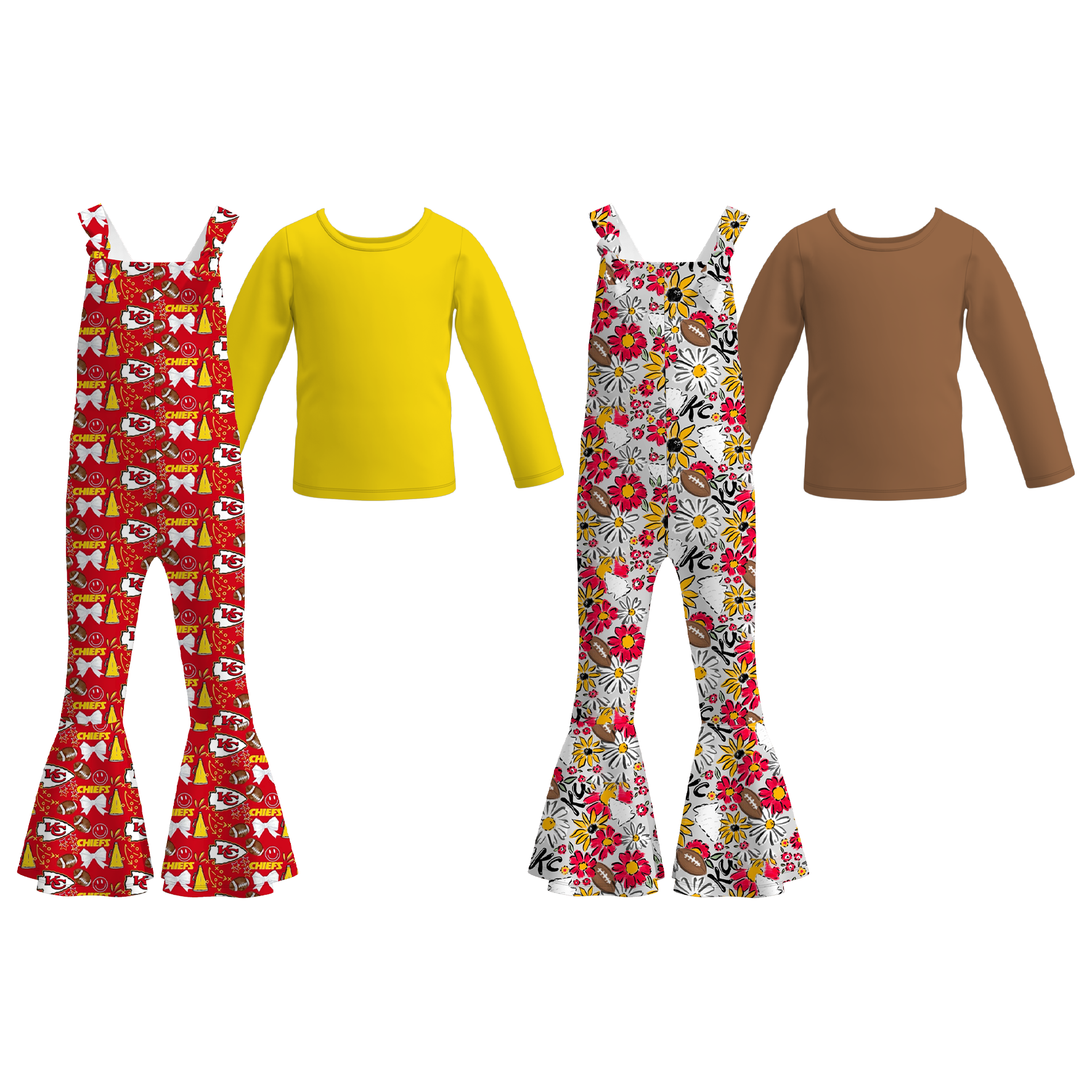 （Pre Order）Girls Football Print Jumpsuit Suit