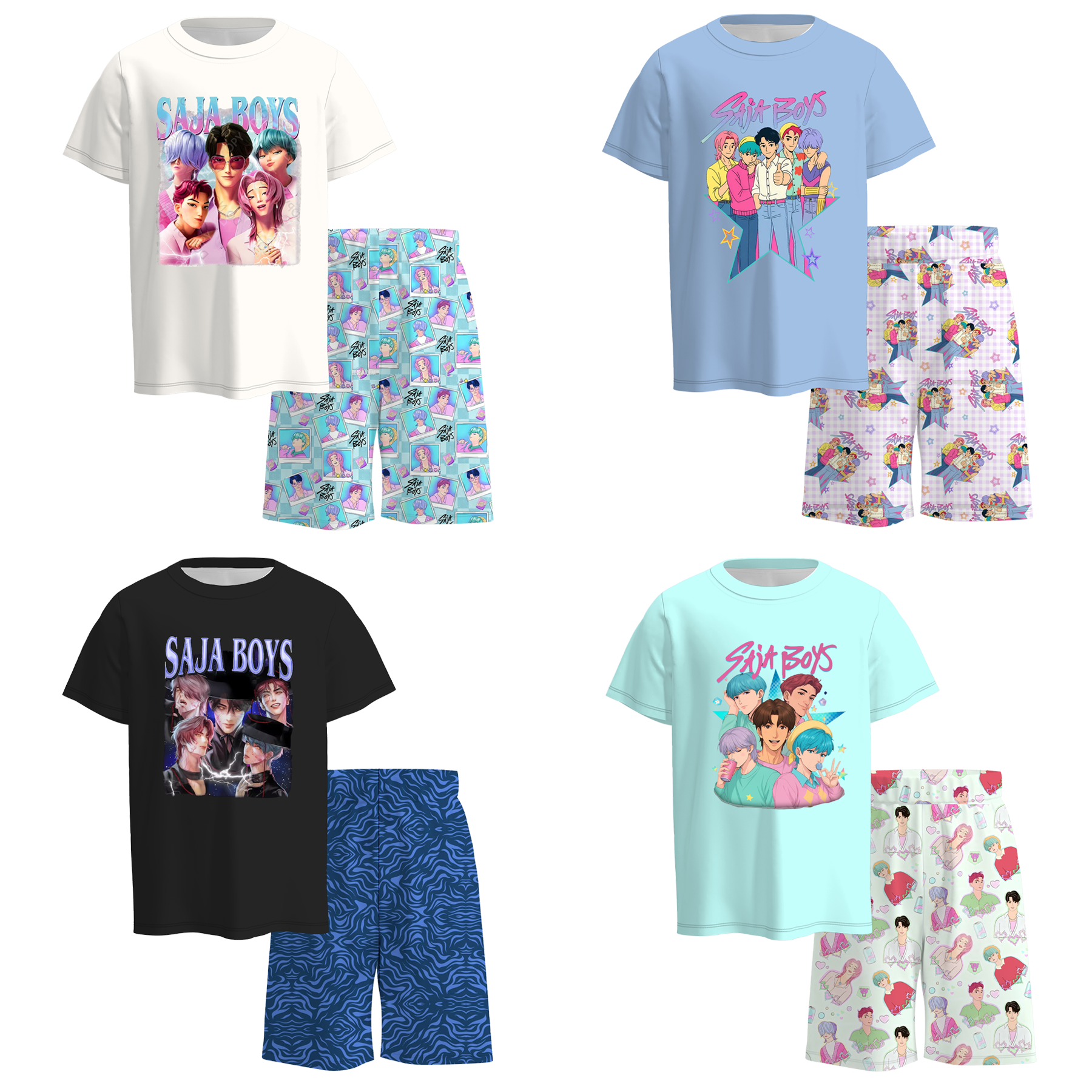 （Pre Order）Boys Spring&Summer Movie Character Print Shorts Set