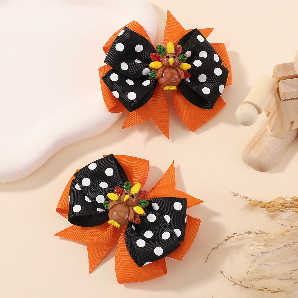 （Pre Order）Girls Thanksgiving Hair Clip-2 pcs a set