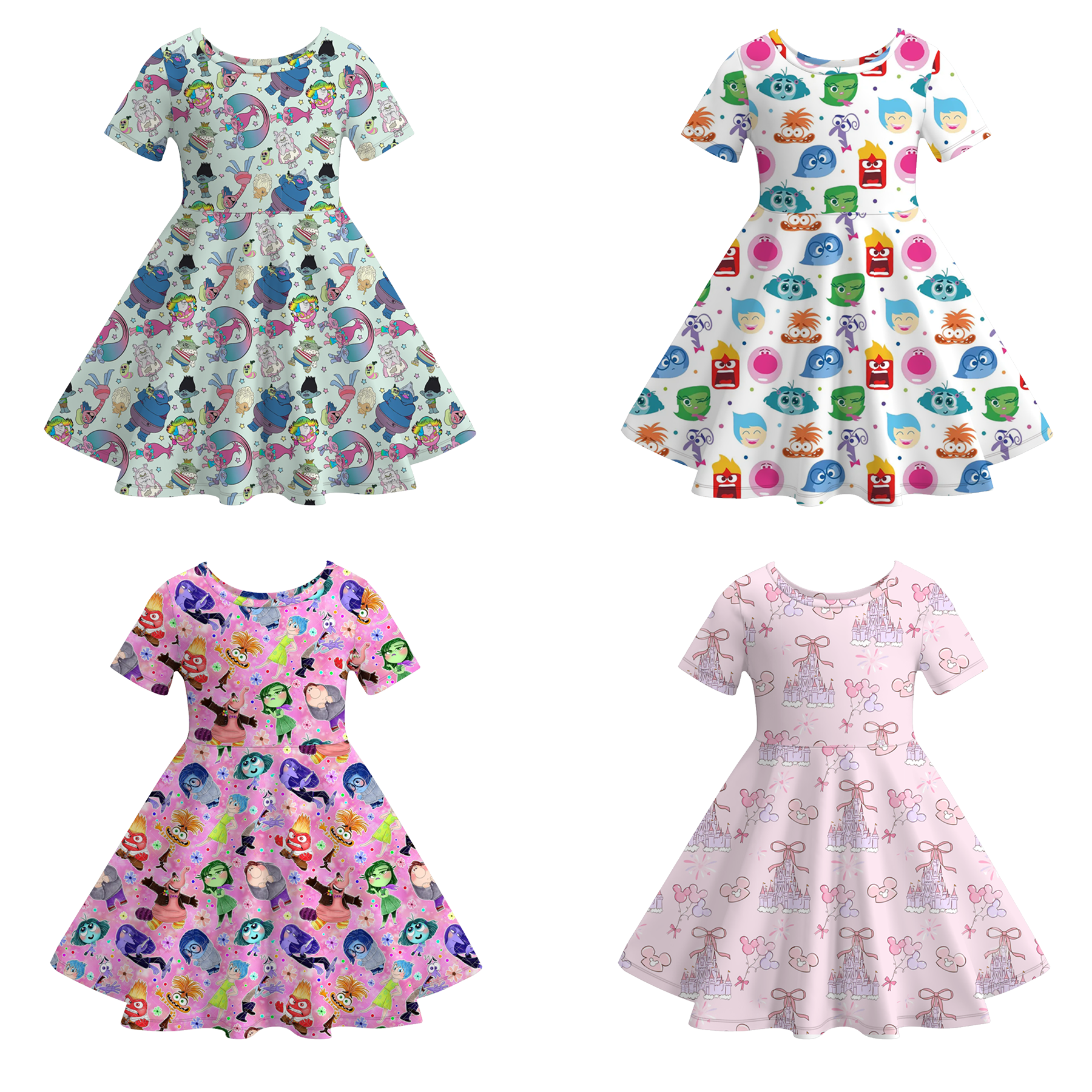 （Pre Order）Girls Spring＆Summer Cartoon Print Dress