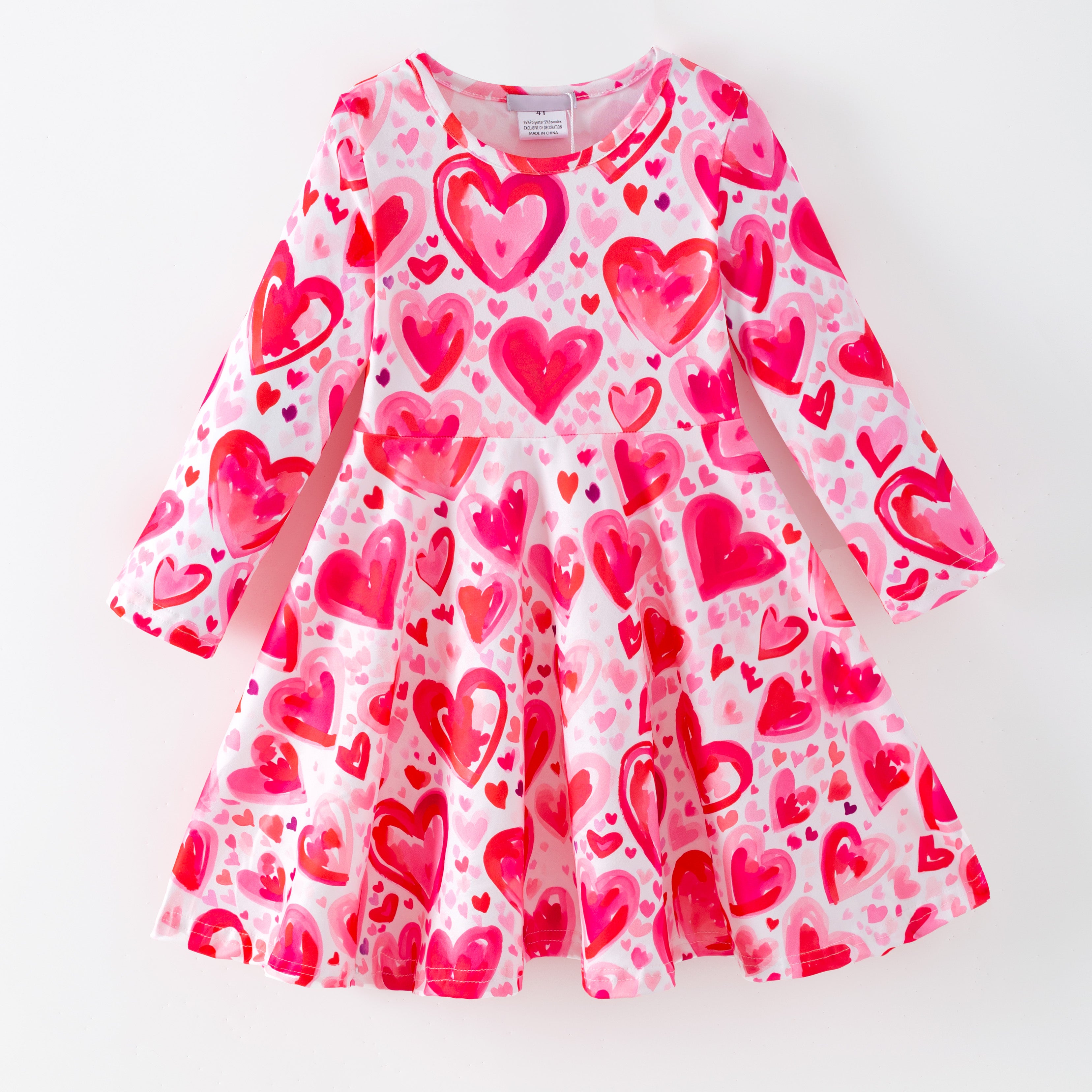 （Pre Order,Prepack Zone）Girls Valentine's Day Print Dress（Mix Size）