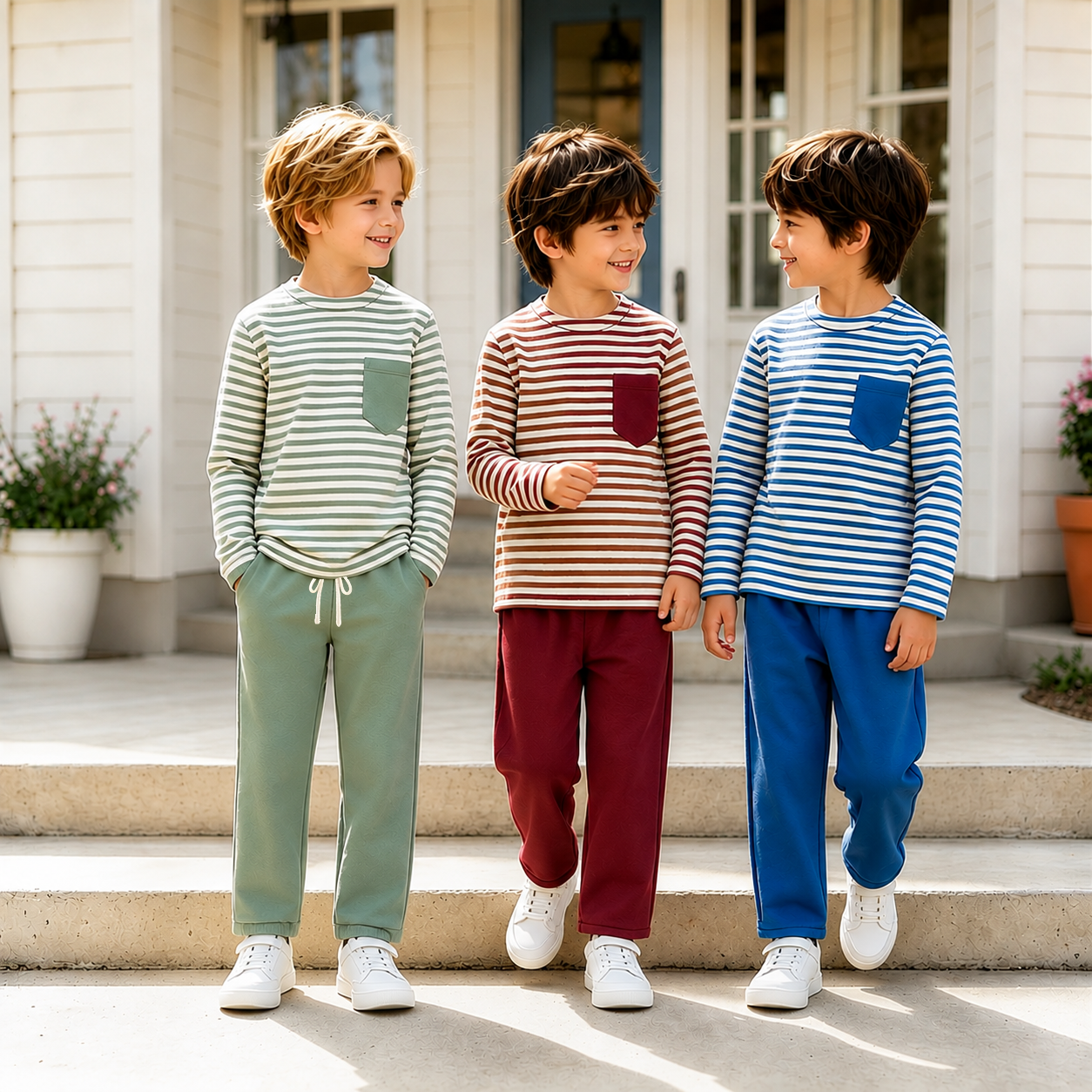 （Weekly Pre-Order）Boys Fall Stripe Outfit Set（Ends 8.30）