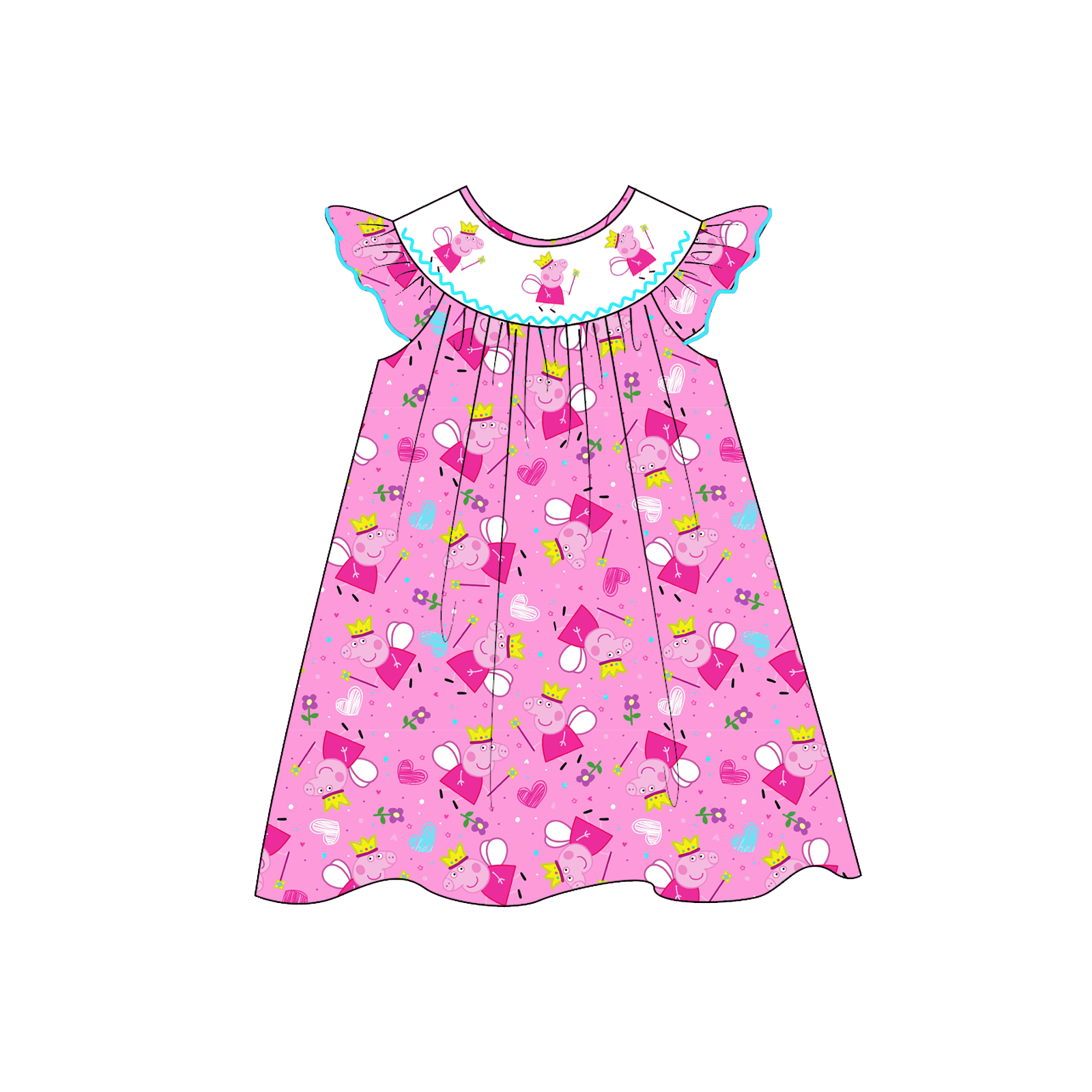 （Weekly Pre-Order）Girls Cartoon Embroidery Smocked Dress&Romper（Ends Wednesday）
