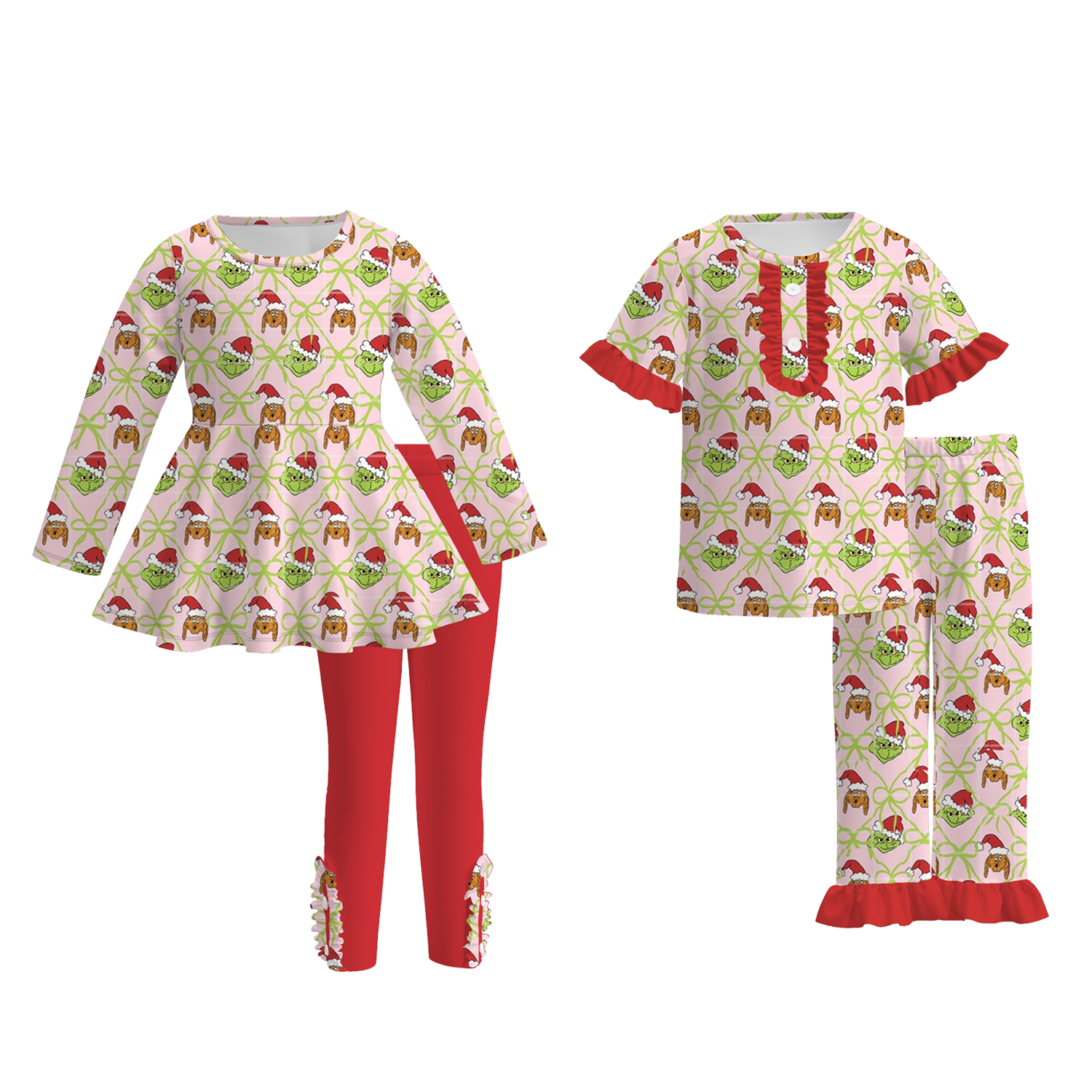 （Pre Order）Sisters Christmas Print Outfit Set&Pajamas