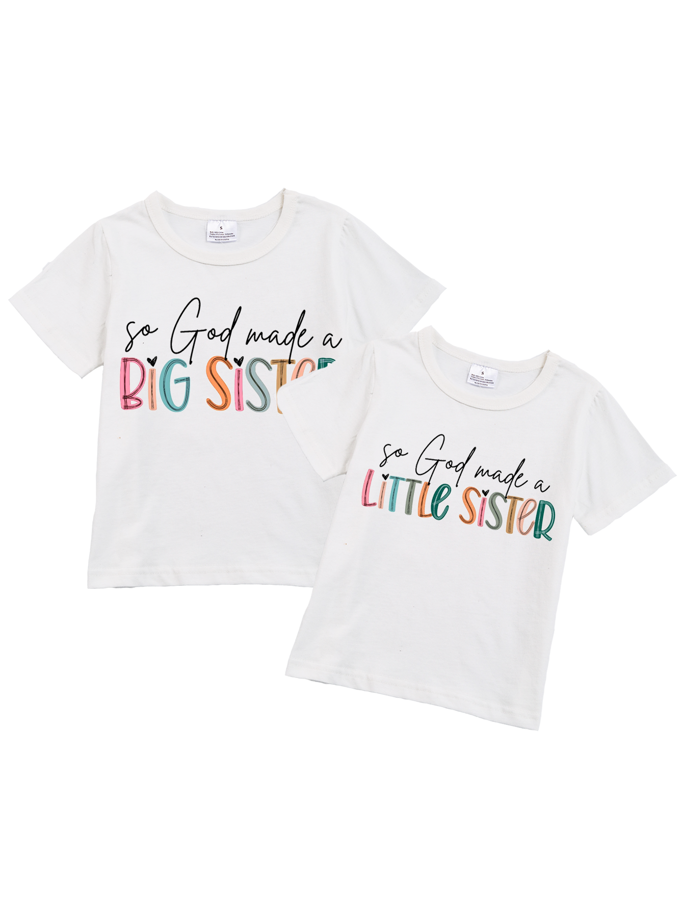(Pre Order)Sibling Big Little Sister Cotton T-shirt