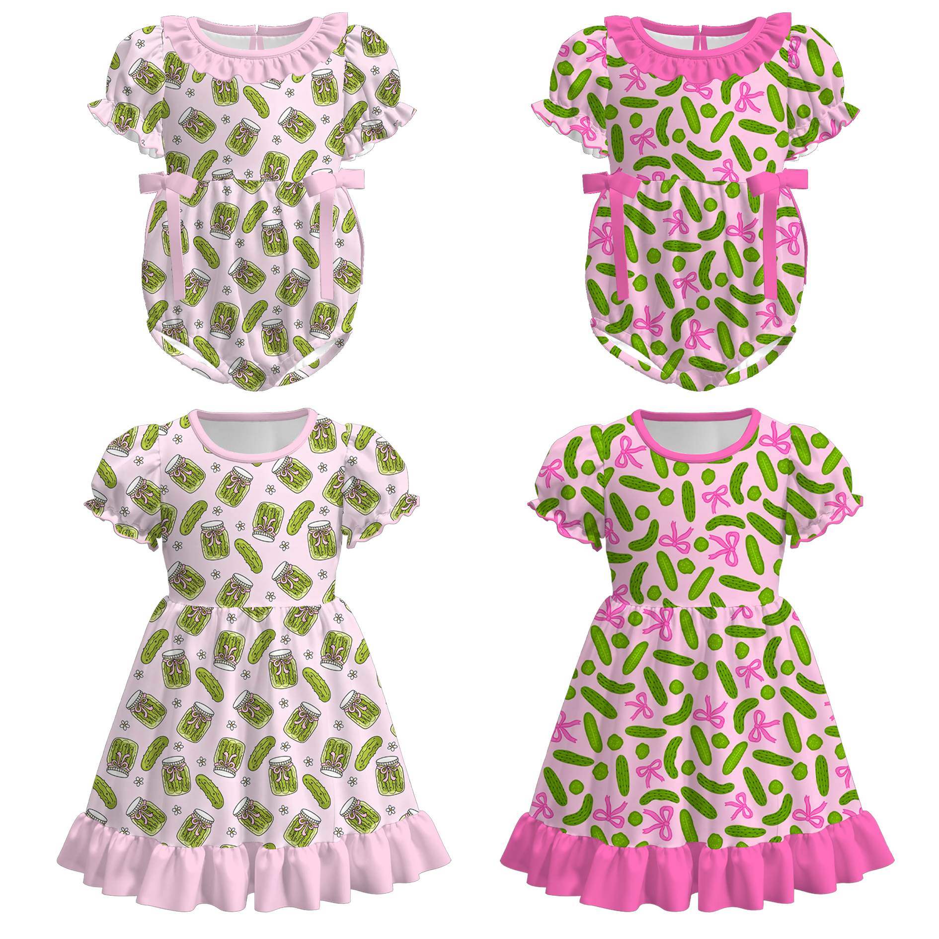 （Pre Order+Prepack Zone）Sisters Summer Pickle Print Dress&Romper