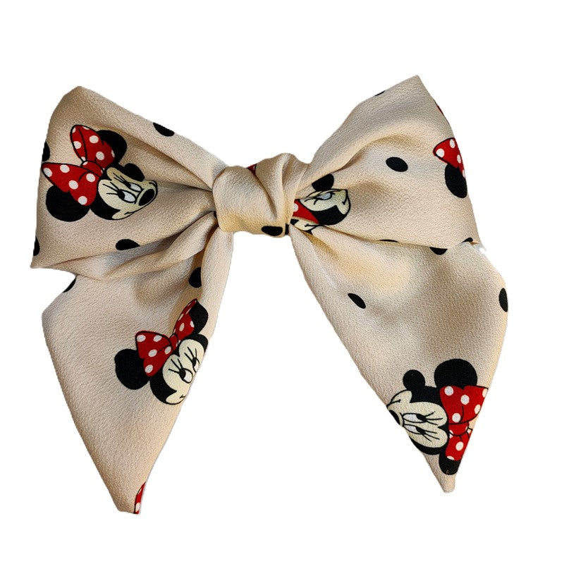 （Pre Order）Girls Cute Cartoon Print Knotted Hair Clip