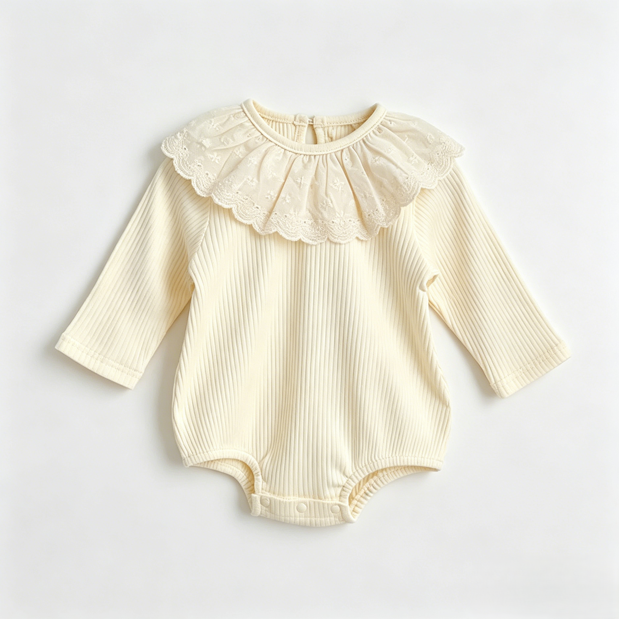 （Pre Order 2 Weeks）Toddler Girls Fall Lace Rib Romper