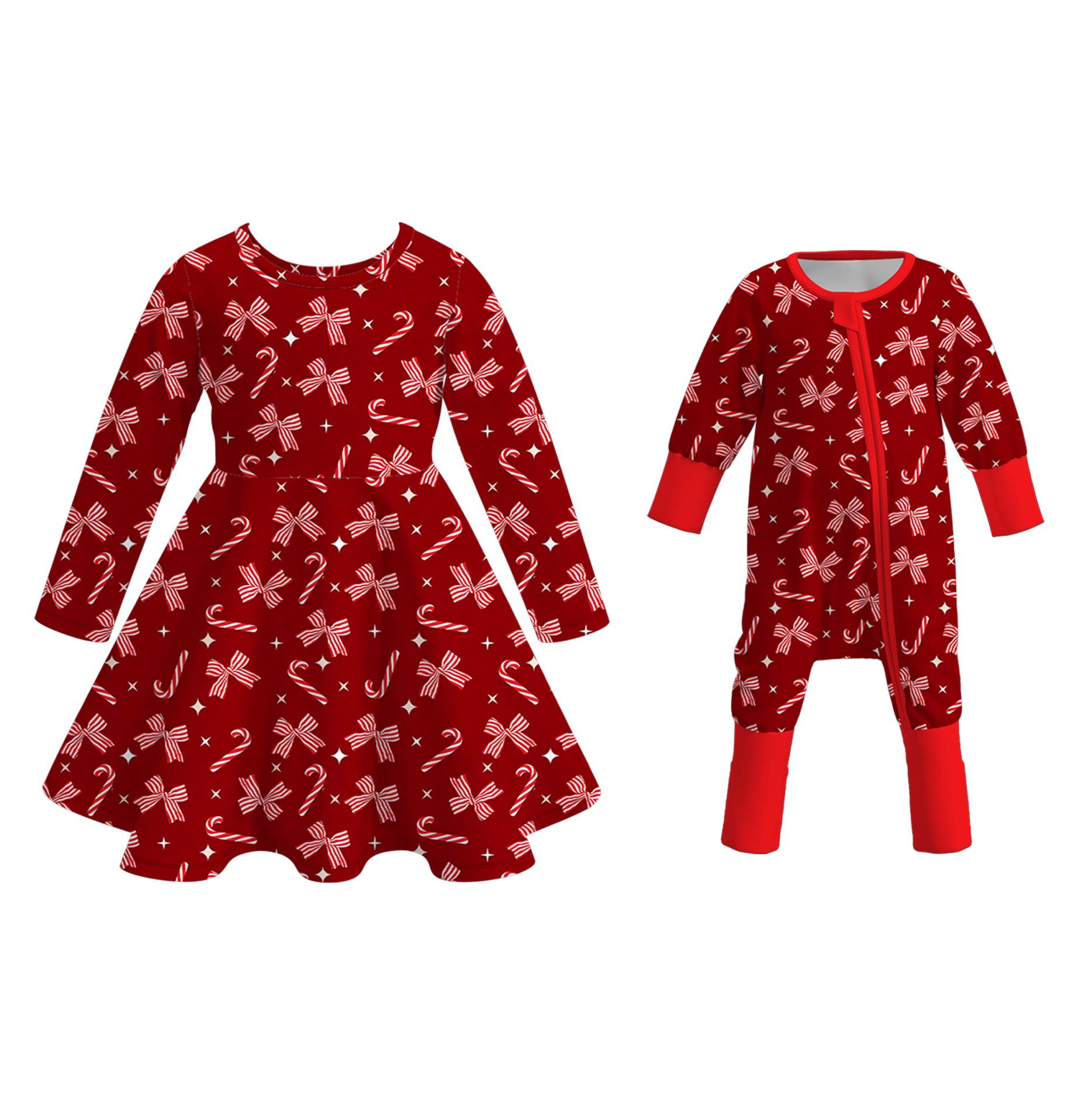 （Pre Order）Sisters Christmas Print Dress&Romper