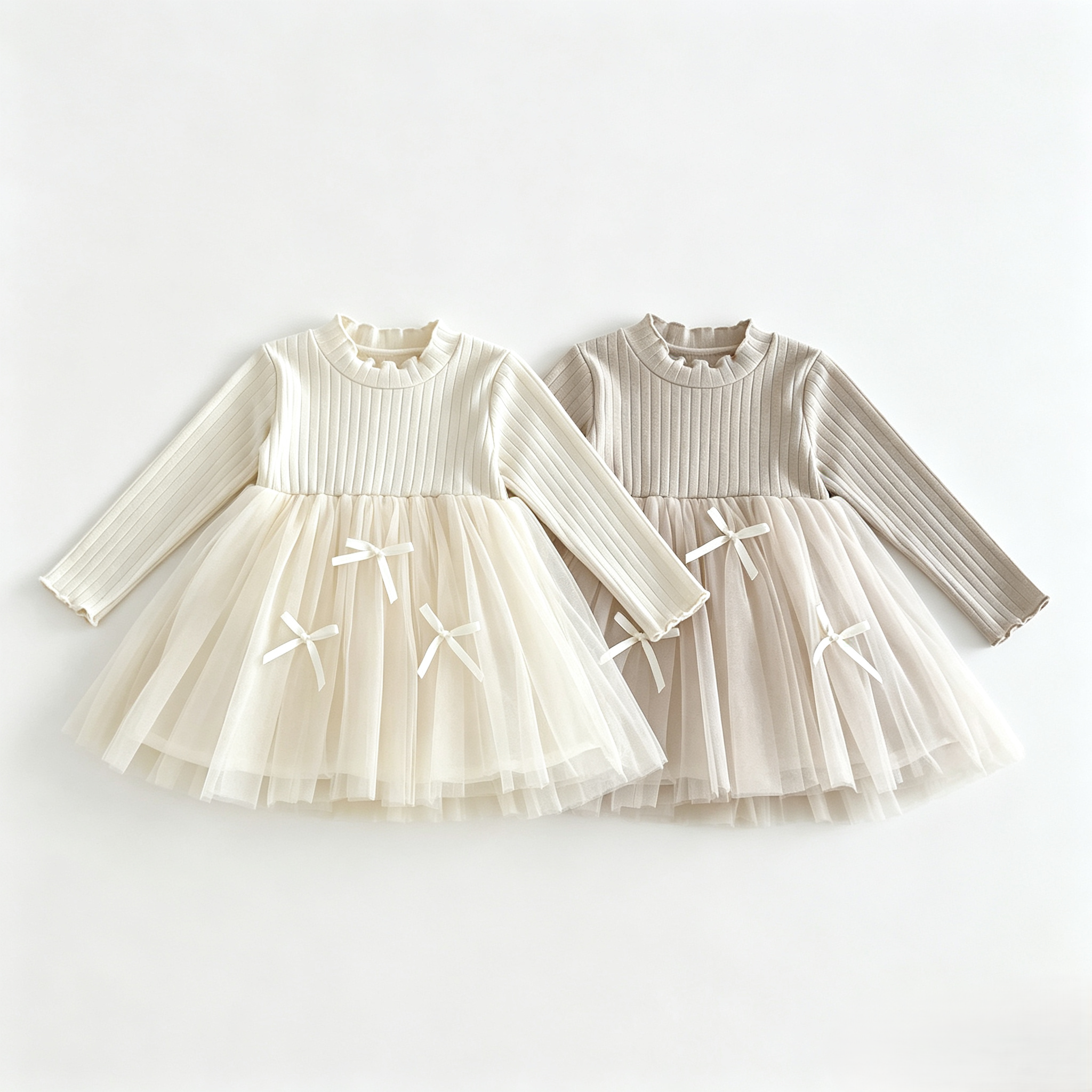 （Pre Order 2 Weeks）Girls Fall Long Sleeves Tulle Dress