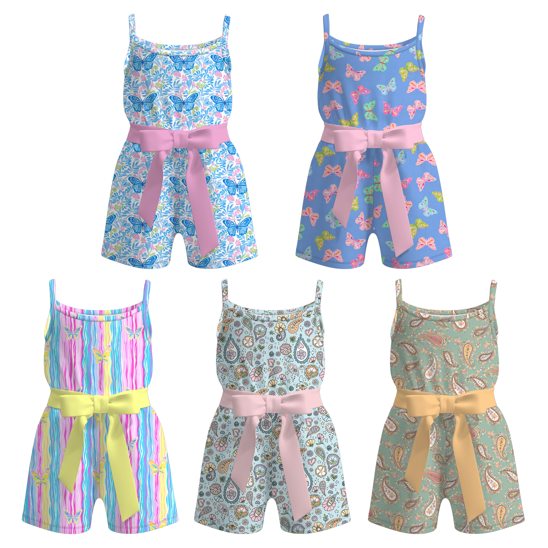 （Pre Order+Prepack Zone）Girls Spring&Summer Print Jumpsuit
