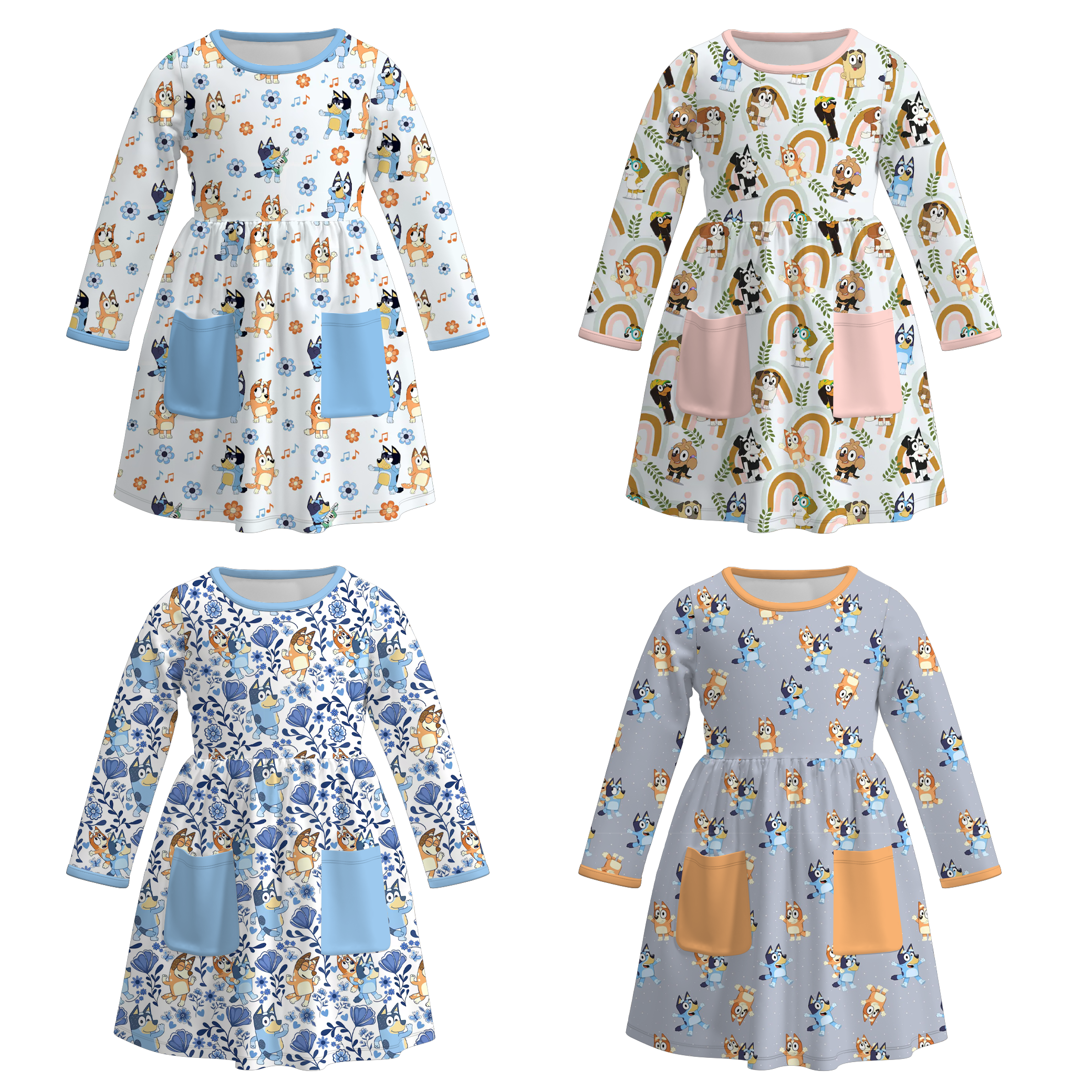 （Pre Order）Girls Fall&Winter Cartoon Print Dress