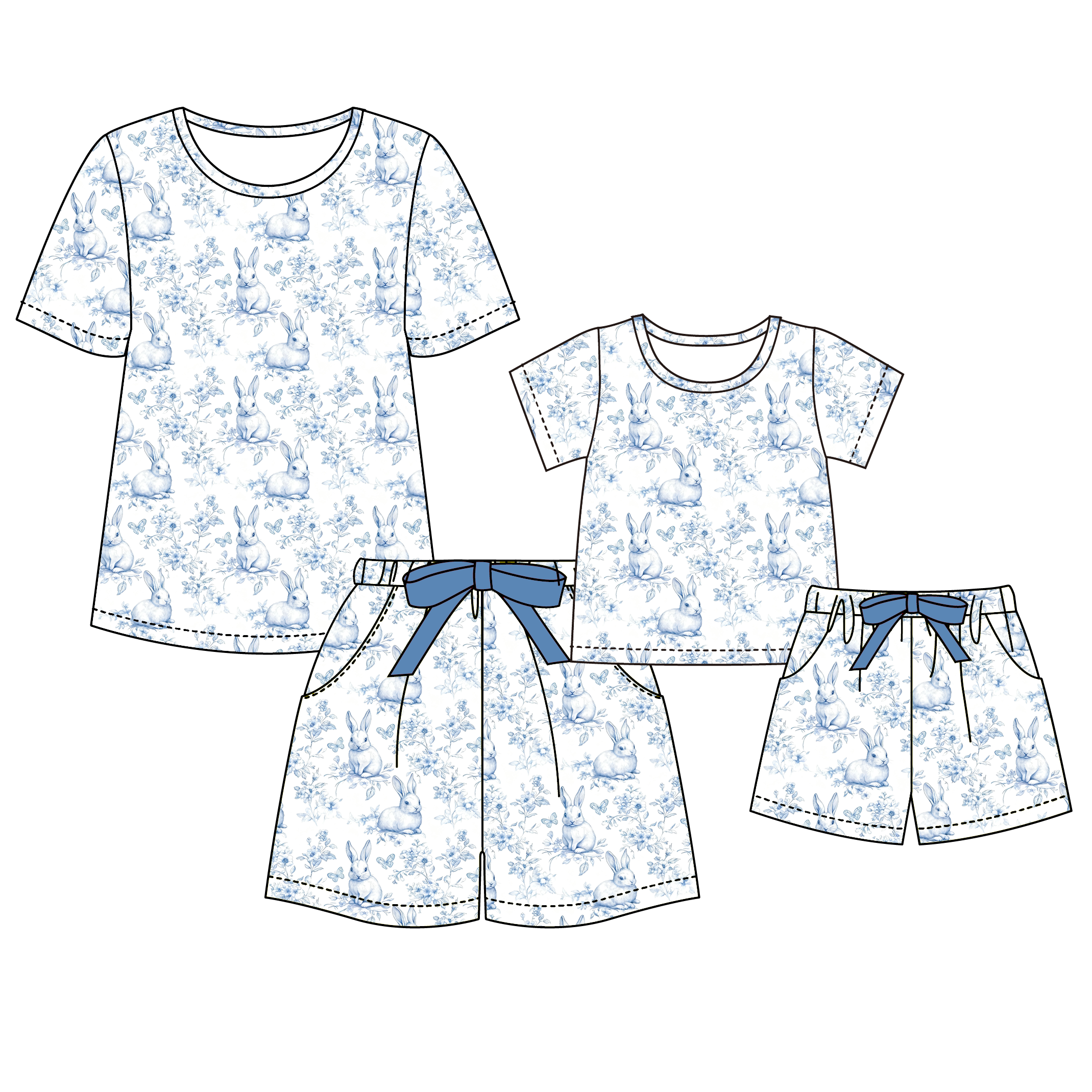 （Pre Order）Family Easter Bunny Print Pajamas