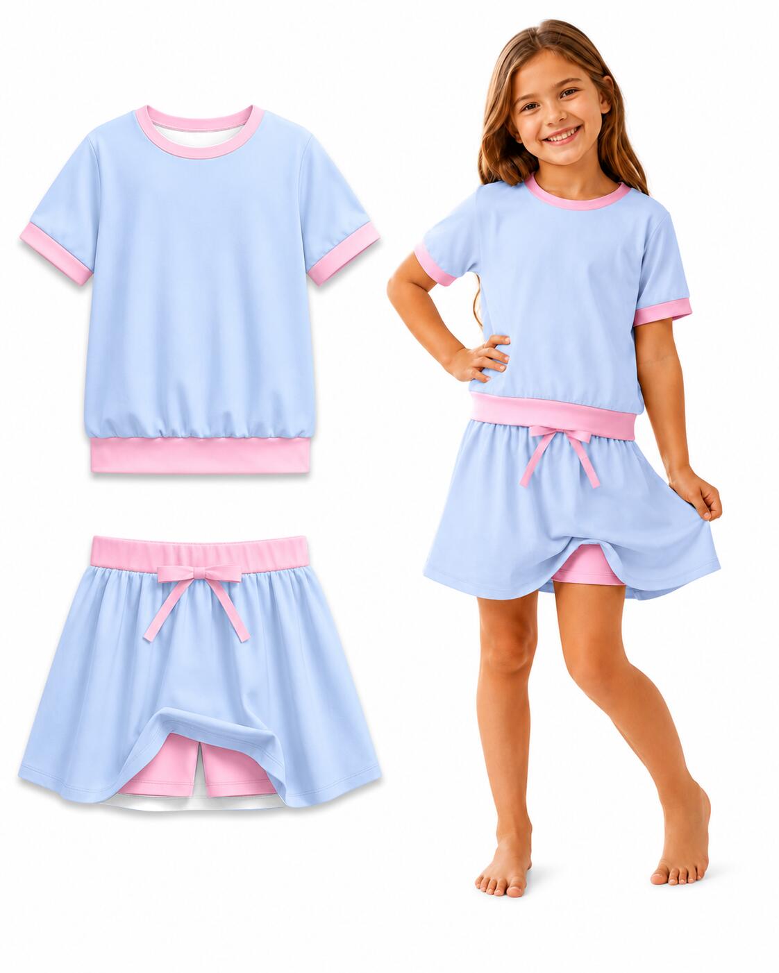 （Pre Order）Girls Spring&Summer Basic Skort Set&Skirt Set