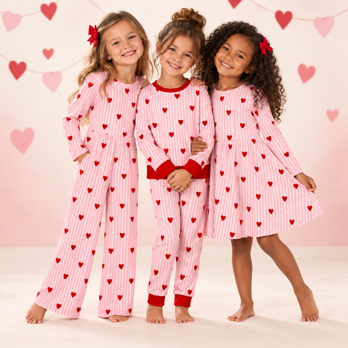（Weekly Pre-Order）Girls Valentine's Day Print Dress,Set&Jumpsuit（Ends 11.8）
