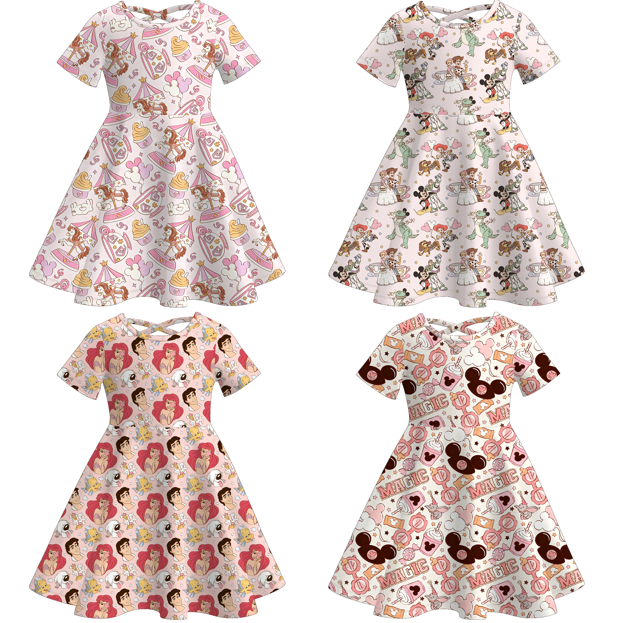 （Pre Order）Girls Spring&Summer Princess Print Dress