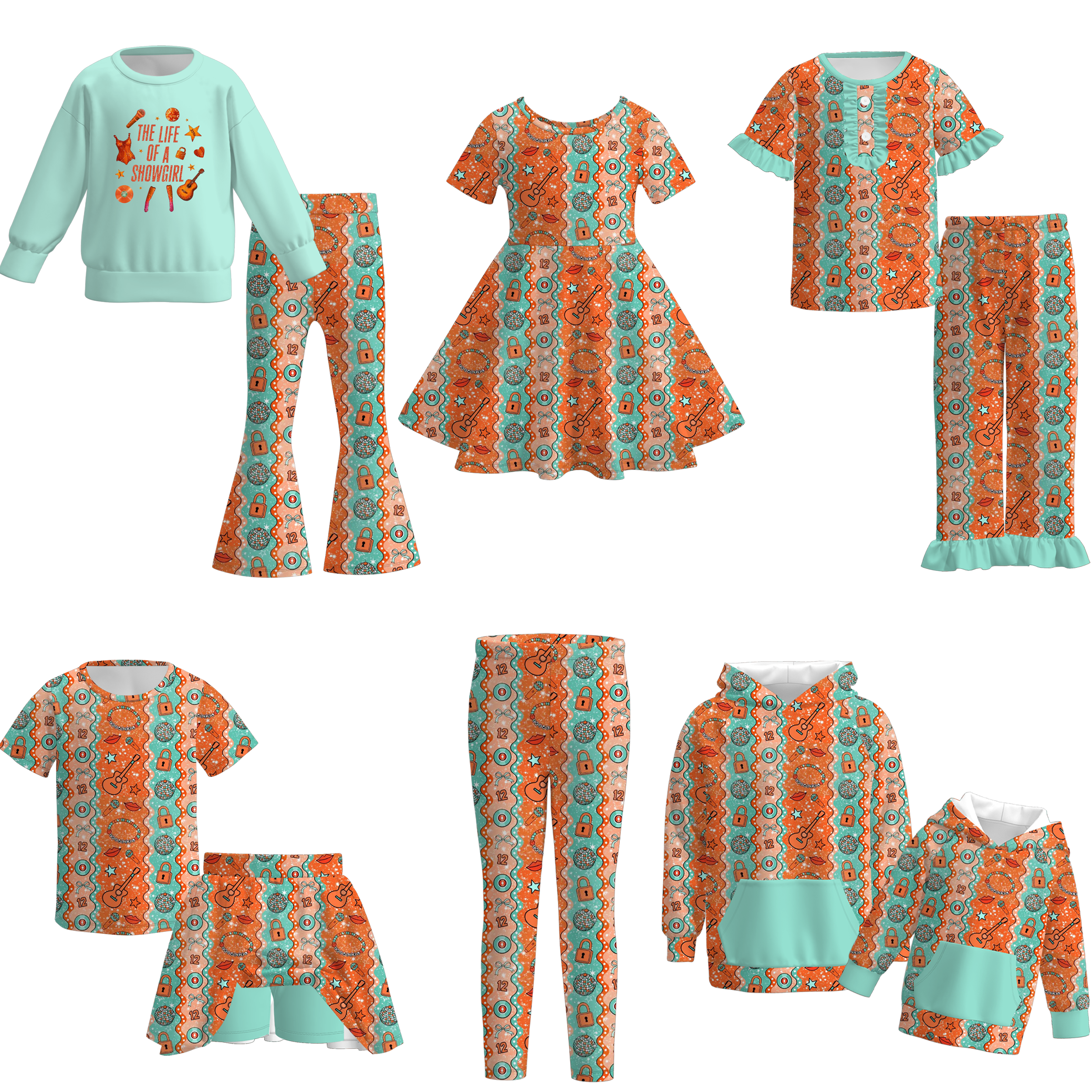 （Pre Order）Family TS Showgirl Print Dress,Set,Pants&Top