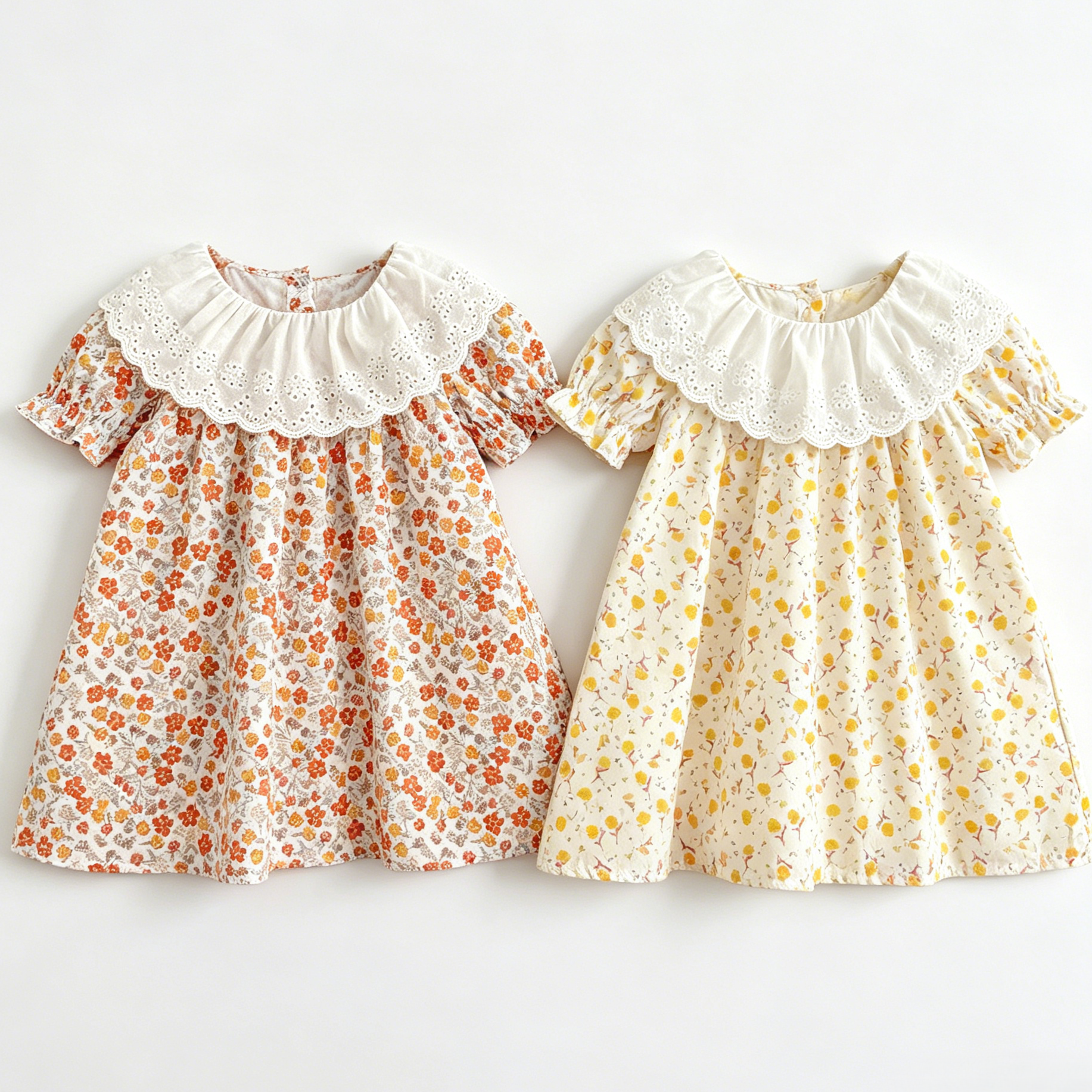 （Pre Order 2 Weeks）Girls Floral Print Ruffle Collar Dress