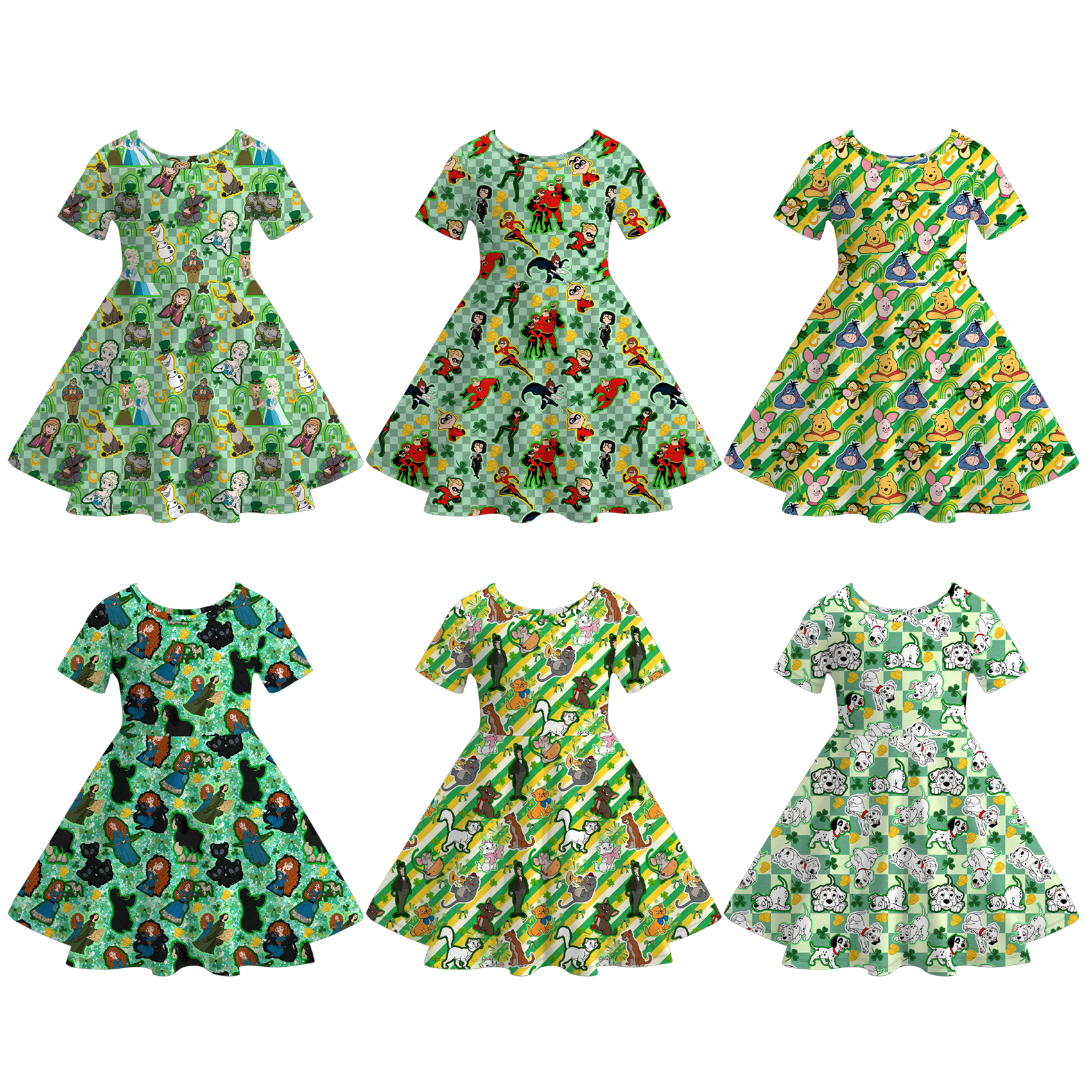（Pre Order）Girls St. Patrick's Day Shamrock Print Dress