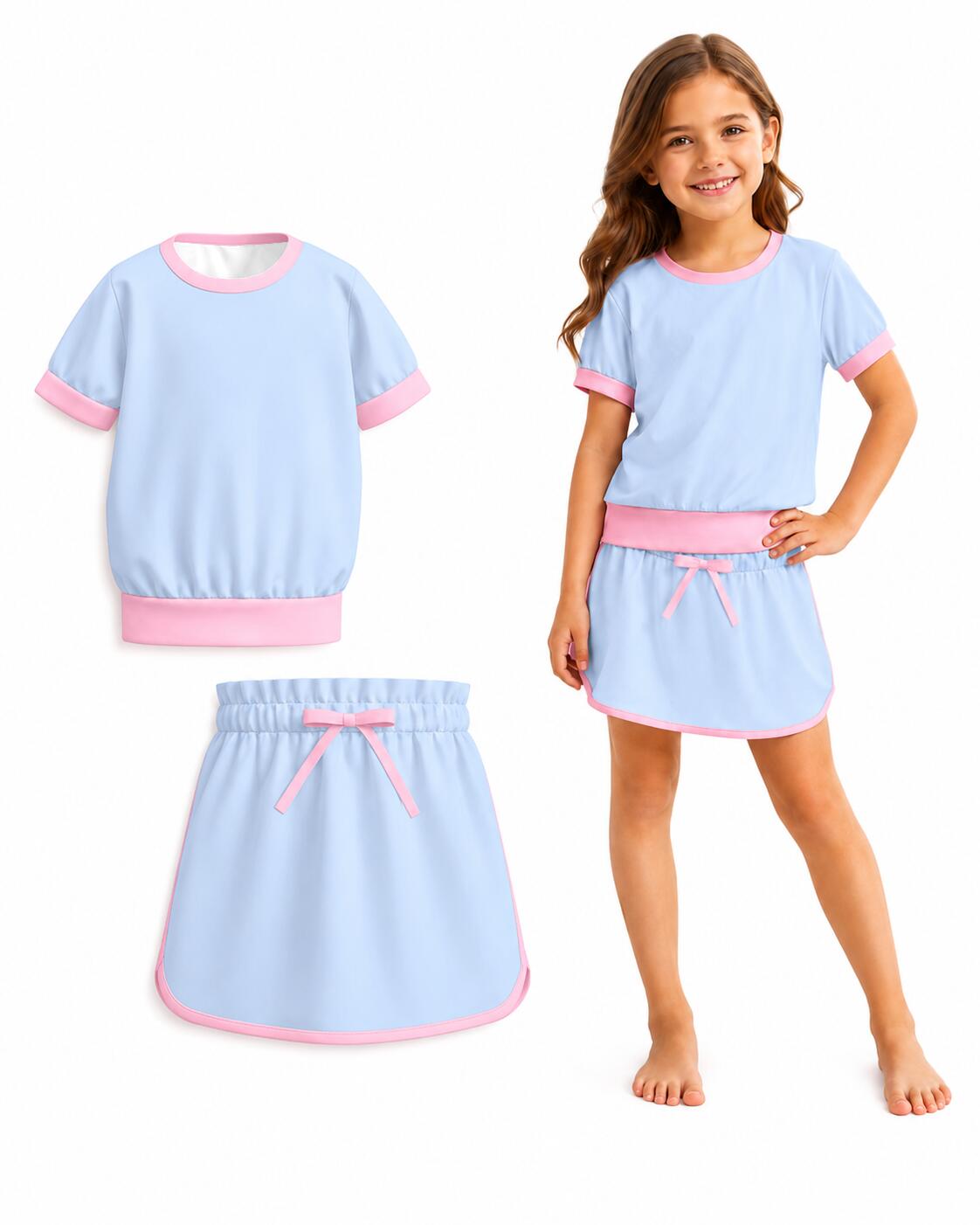 （Pre Order）Girls Spring&Summer Basic Skort Set&Skirt Set