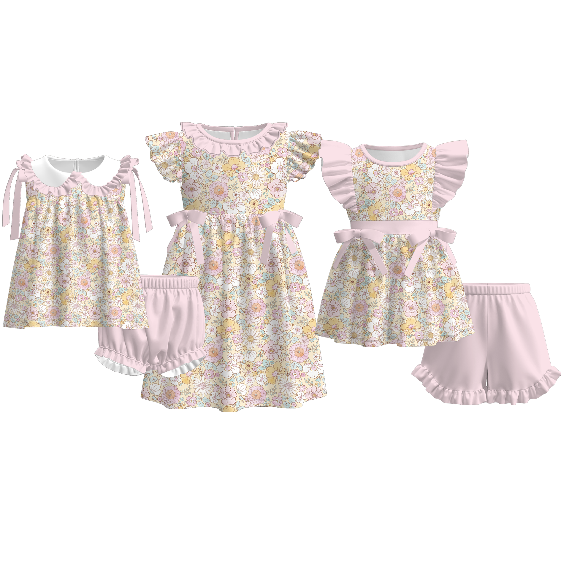（Pre Order+Prepack Zone）Sisters Floral Print Dress,Set&Romper