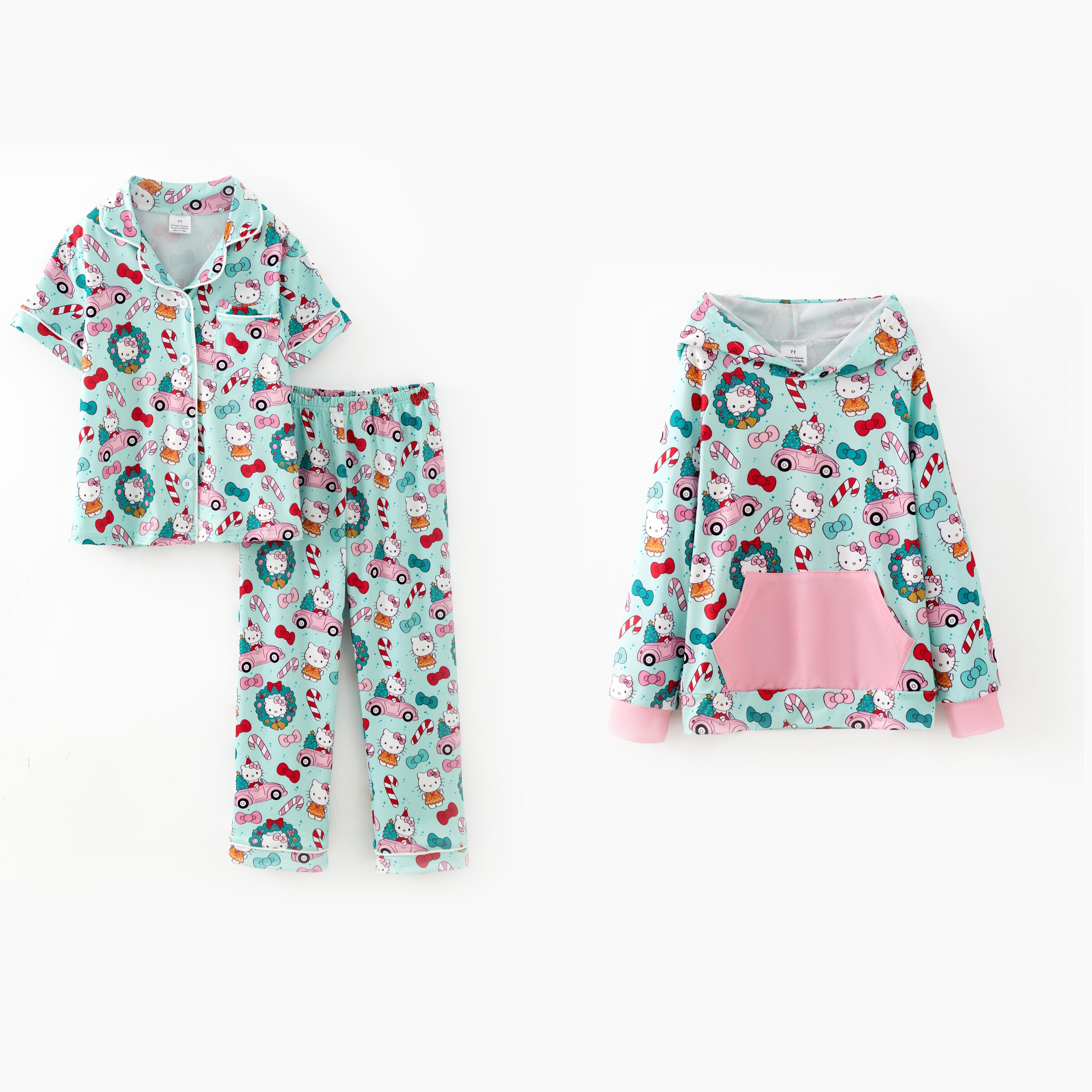 （Pre Order,Prepack Zone）Girls Cartoon Print Pajamas&Top（Mix Size）