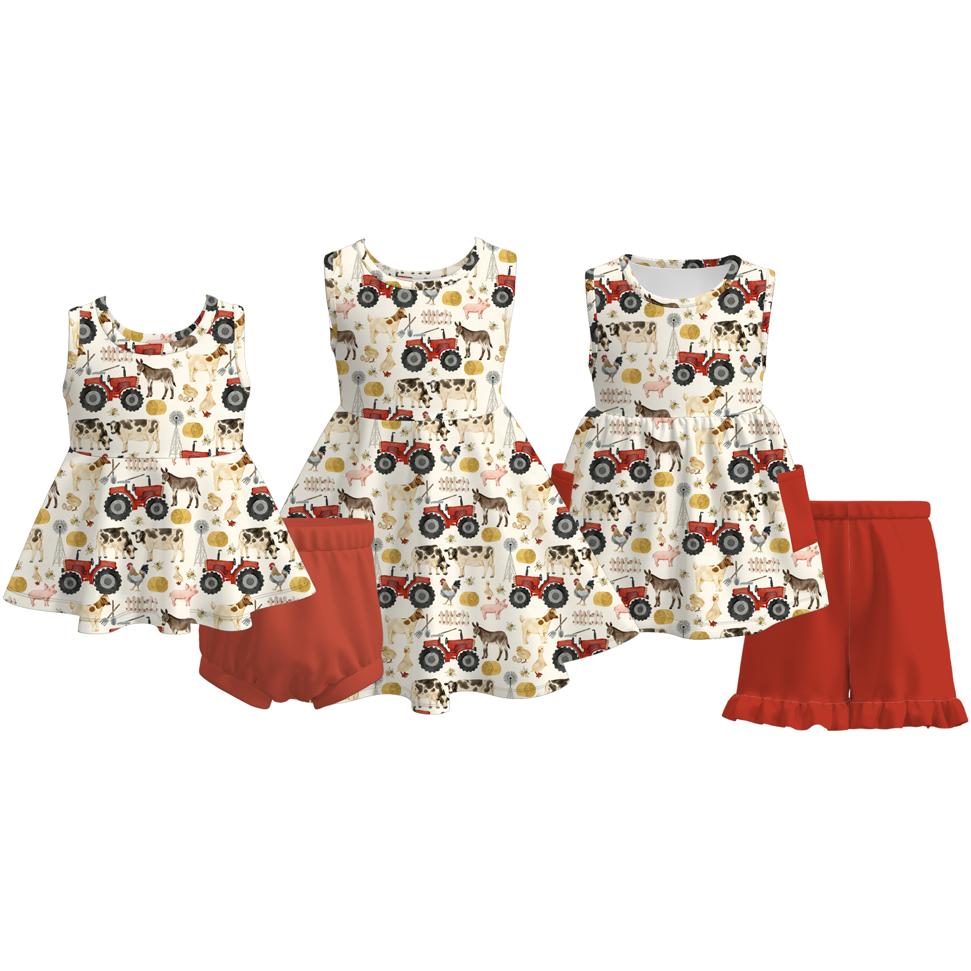 （Pre Order+Prepack Zone）Sisters Farm Print Dress,Set&Romper