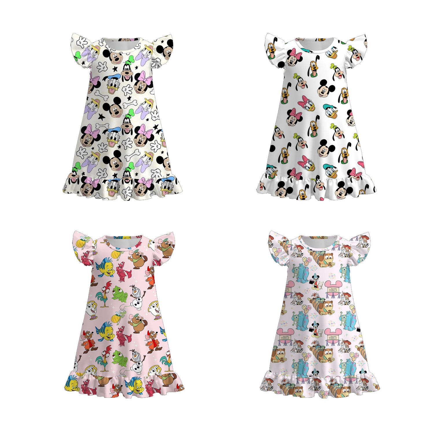 （Pre Order）Girls Spring and Summer Cartoon Print Pajamas
