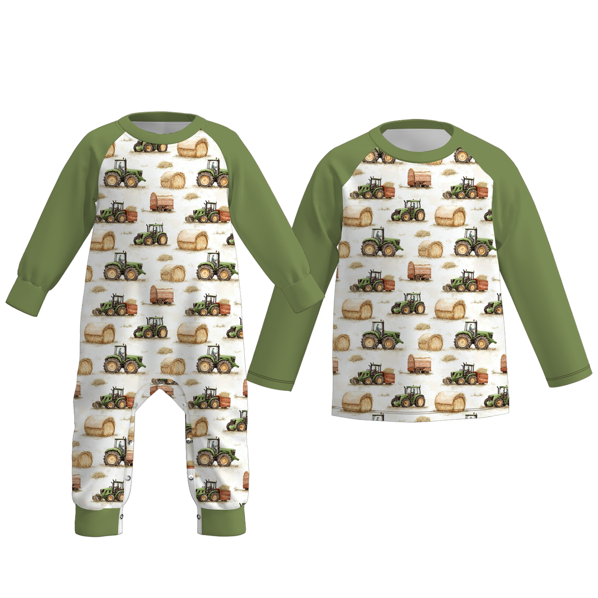 （Pre Order）Brothers Fall Farm Print Top&Romper