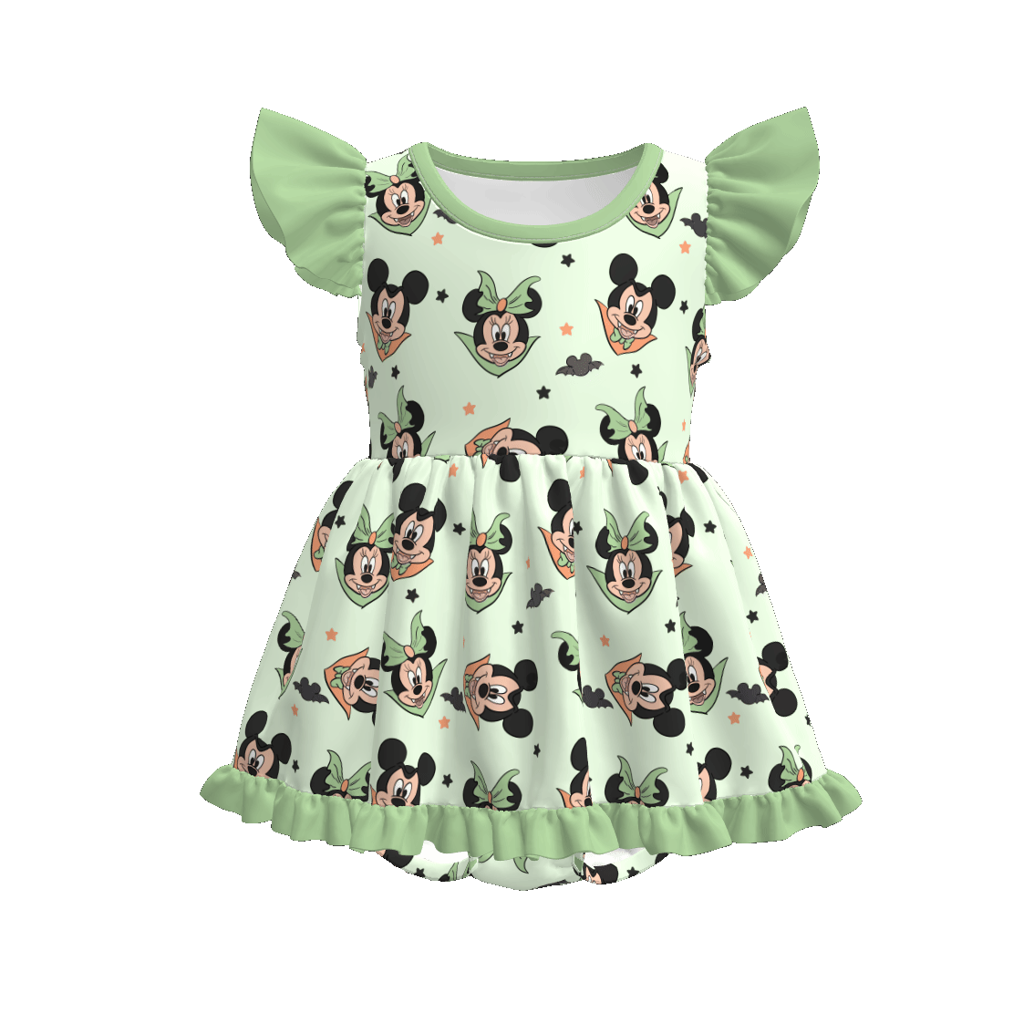 （Pre Order）Family Halloween Cartoon Print Dress,Set＆Romper